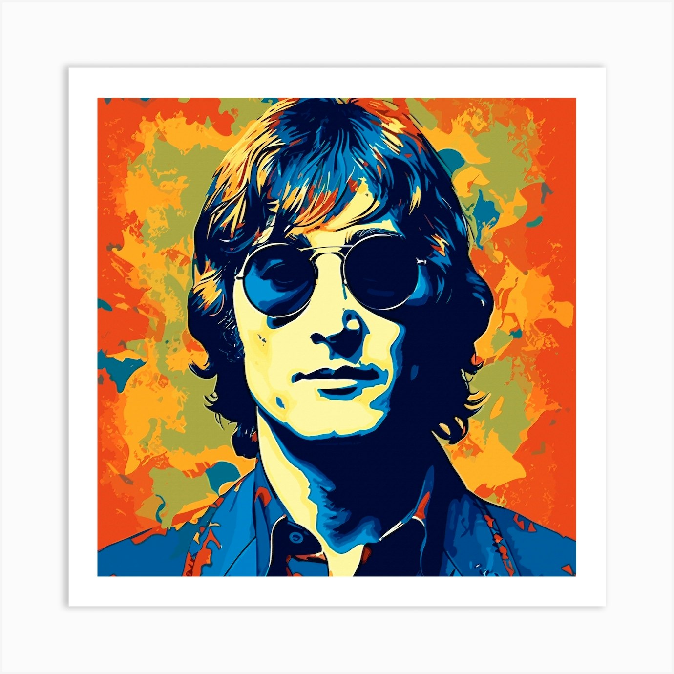 John Lennon pop art portrait Art Print by edsonramosart - Fy