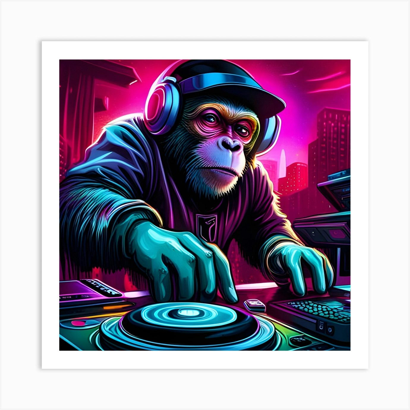 Dj Chimpanzee 1 Art Print by Rahul08319 - Fy