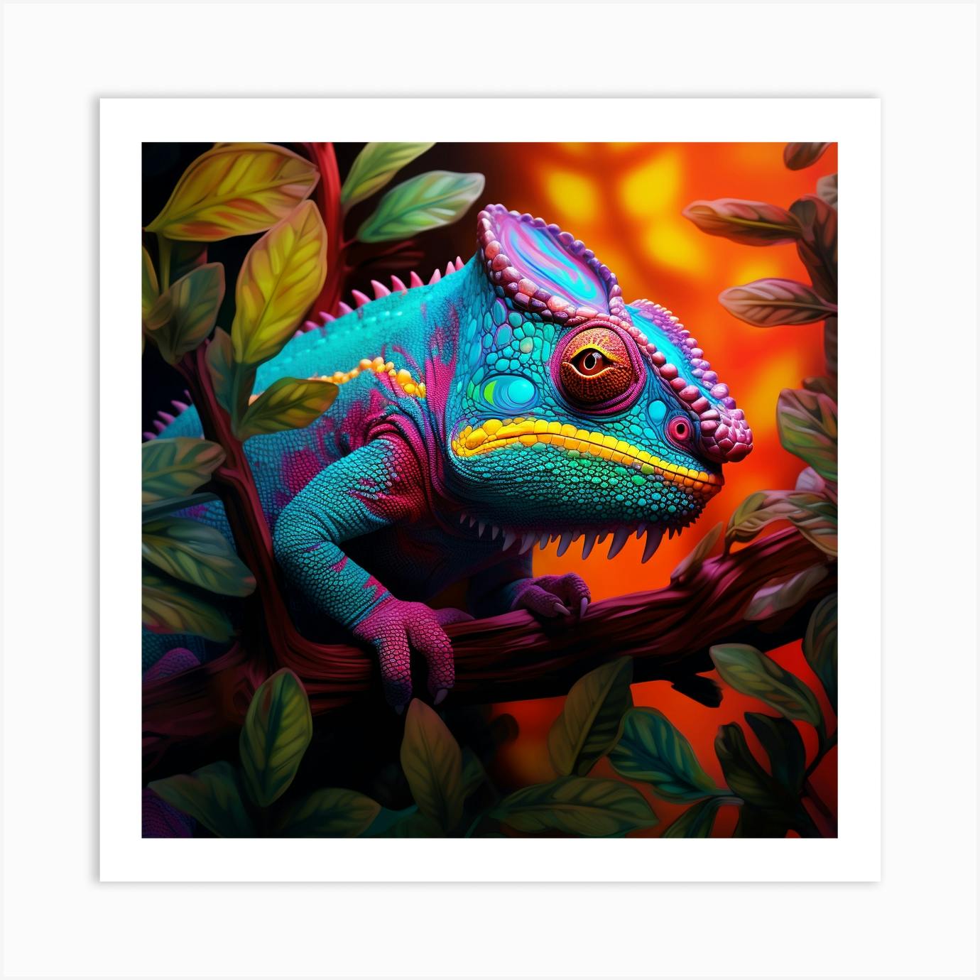 Chameleons Wall Art Print | Fast shipping | Fy