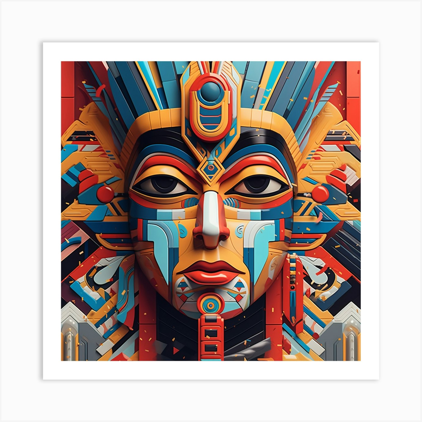 Egyptian Head Art Print by David Arts Fy