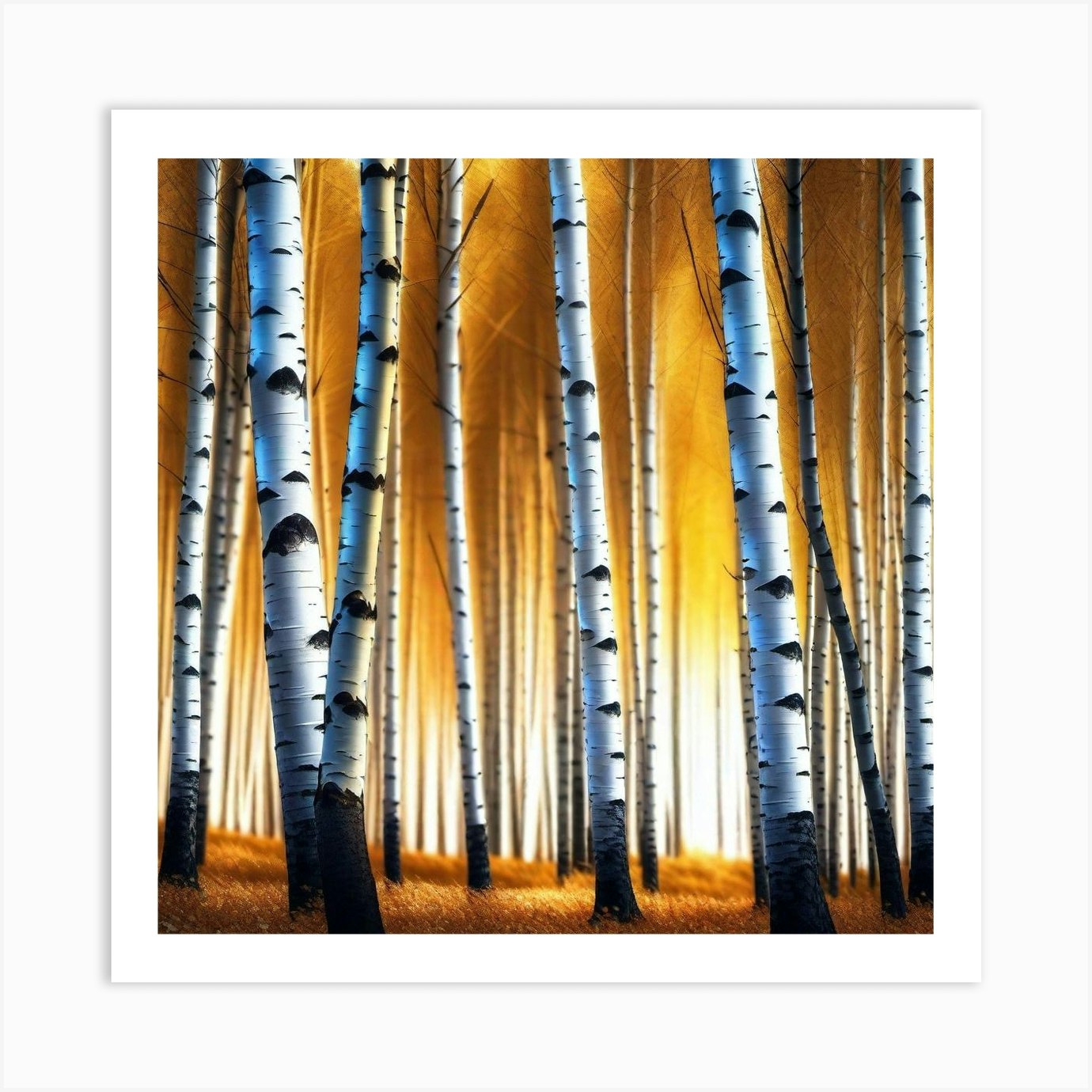 Birch Trees 28 Art Print By Noctarius Fy 1258