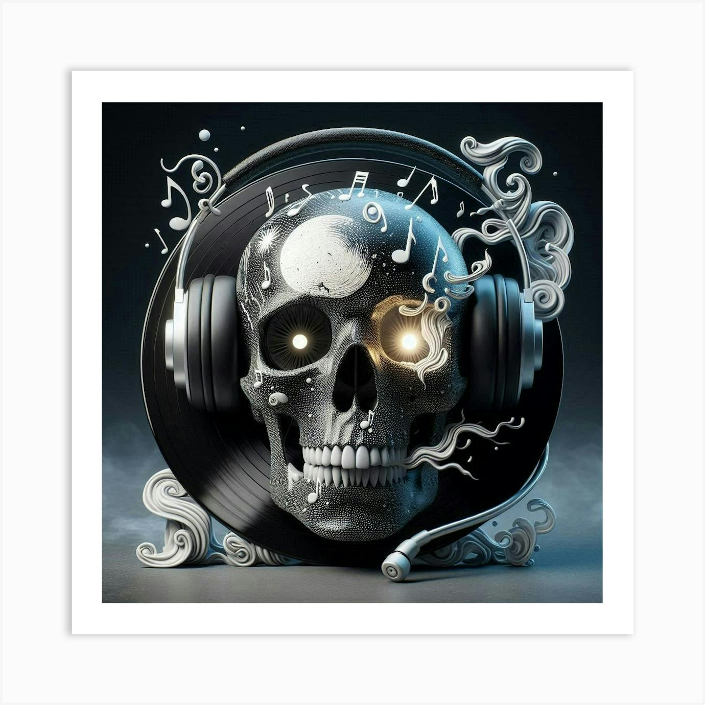 早割クーポン！ Art 7 Headphones With Skull Print Fy - SHINOBU KOCHO by アート・デザイン・音楽