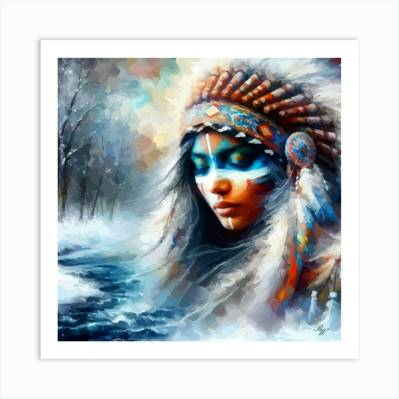 Lovely Native American Indian Woman 2 Canvas Print by Billy