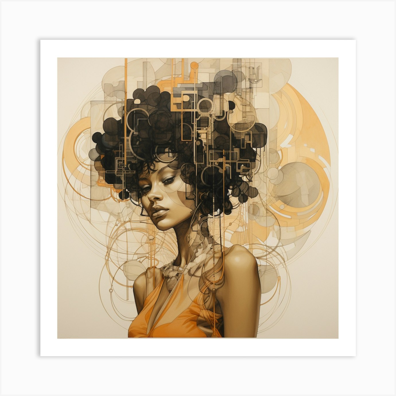 Afro Girl Art Print by MadWorld - Fy