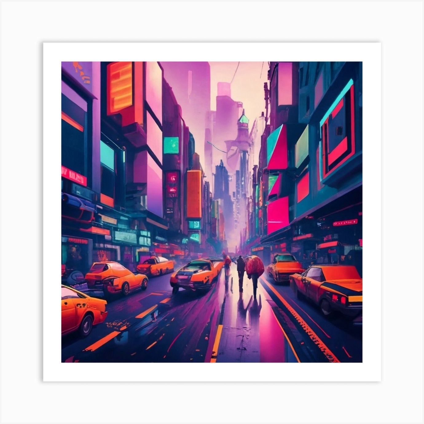 Neon City Art Print by Kylie shop - Fy