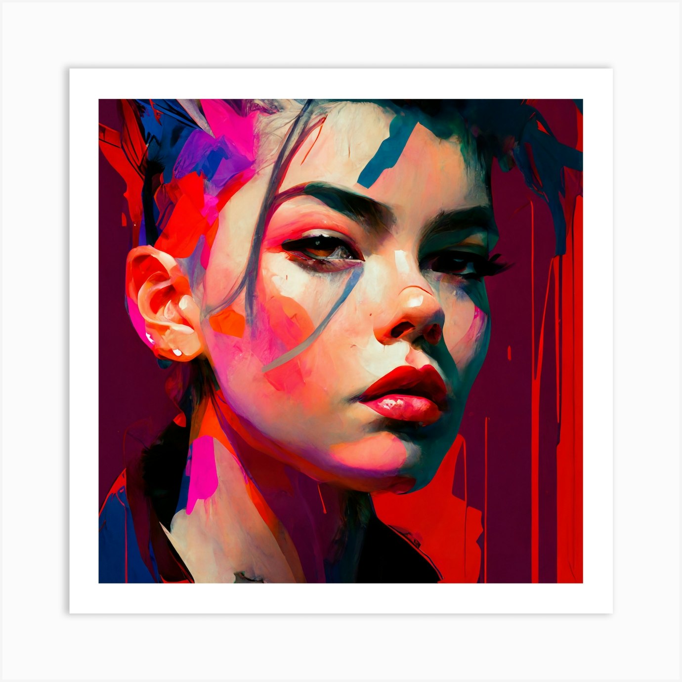 Punk Girl Portrait Art Print By The Marmalade Cat Fy