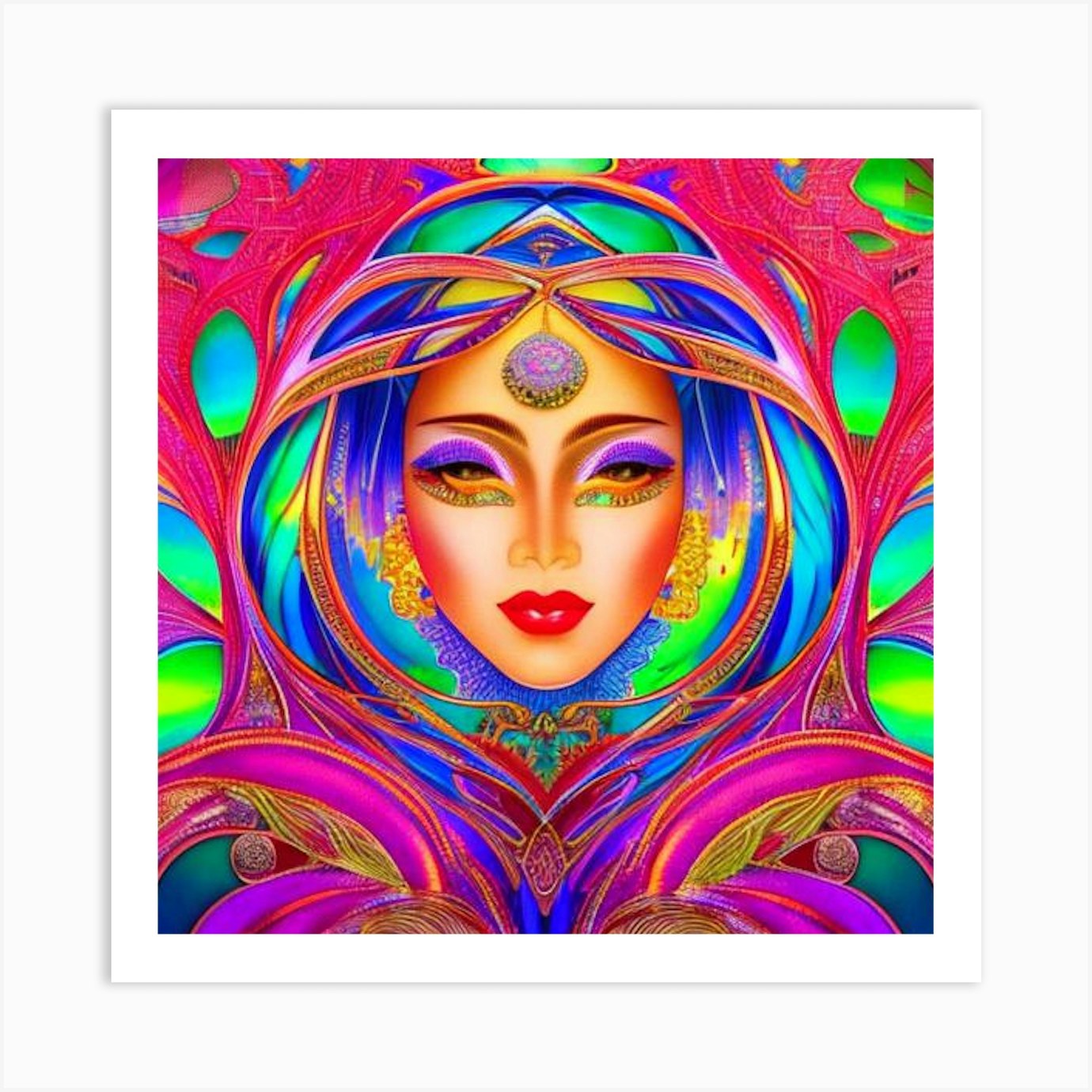 Psychedelic Woman Art Print by Dilber Khan - Fy