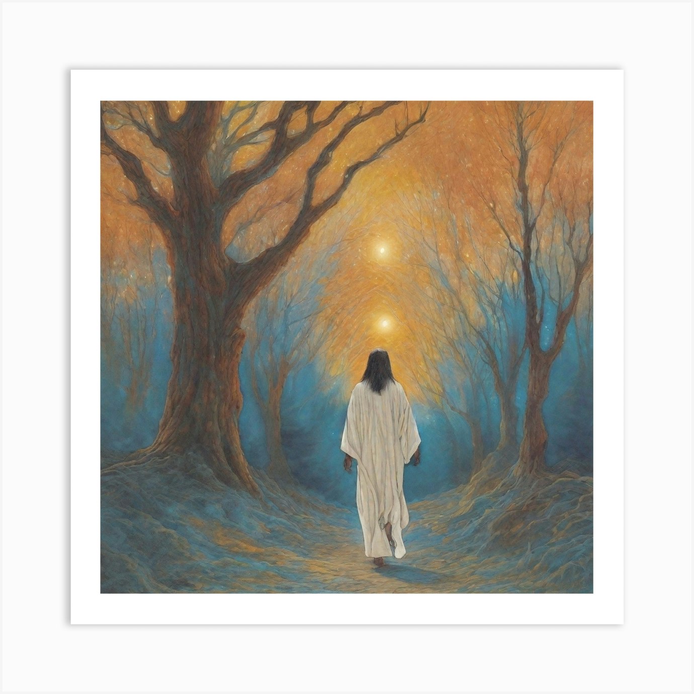 Jesus In The Woods Art Print by Spiritual Levels - Fy