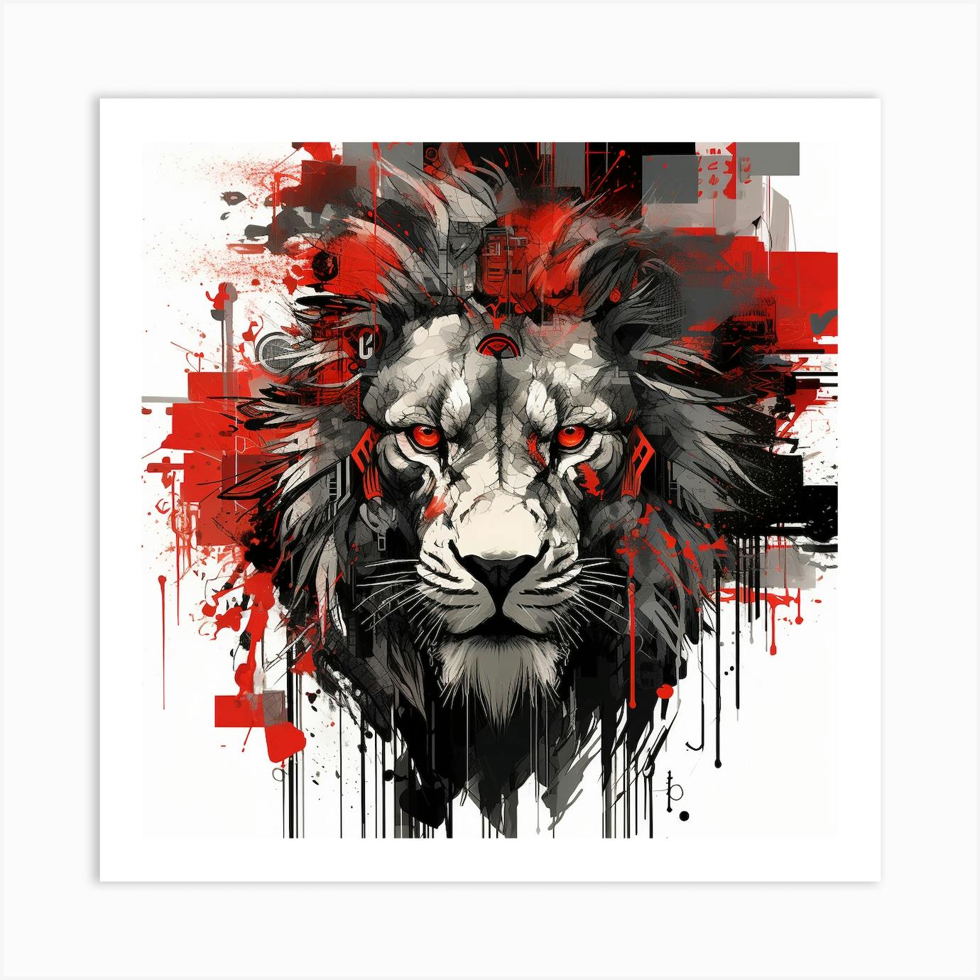 Animal Wall Art, Lion Art Print, Wildlife Print, Pop Art Print Vertical, Print on Canvas, Africa Art Print, Home Office 2024 Wall Print, Modern