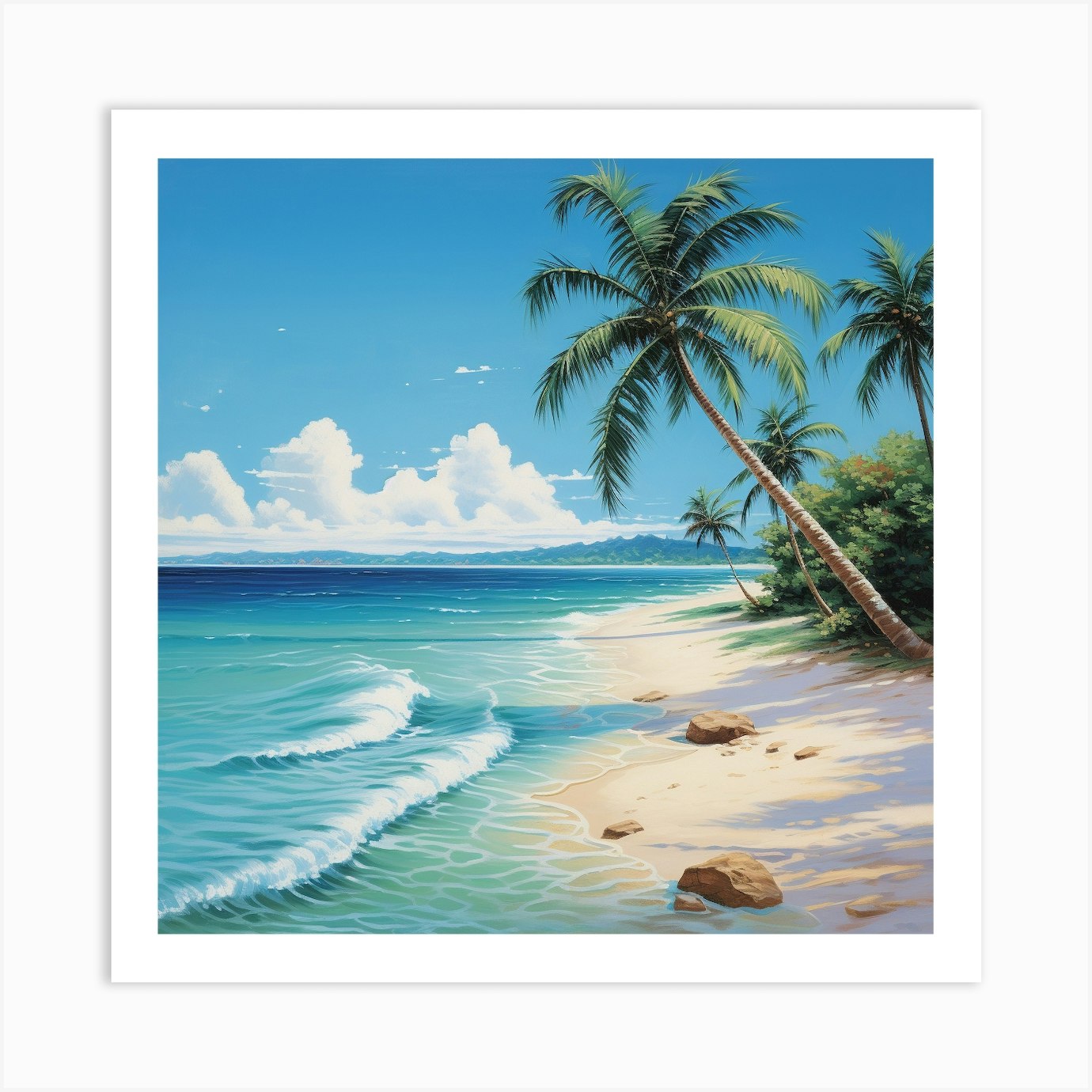 Beach Scene Art Print by Catnip Clicks Fy