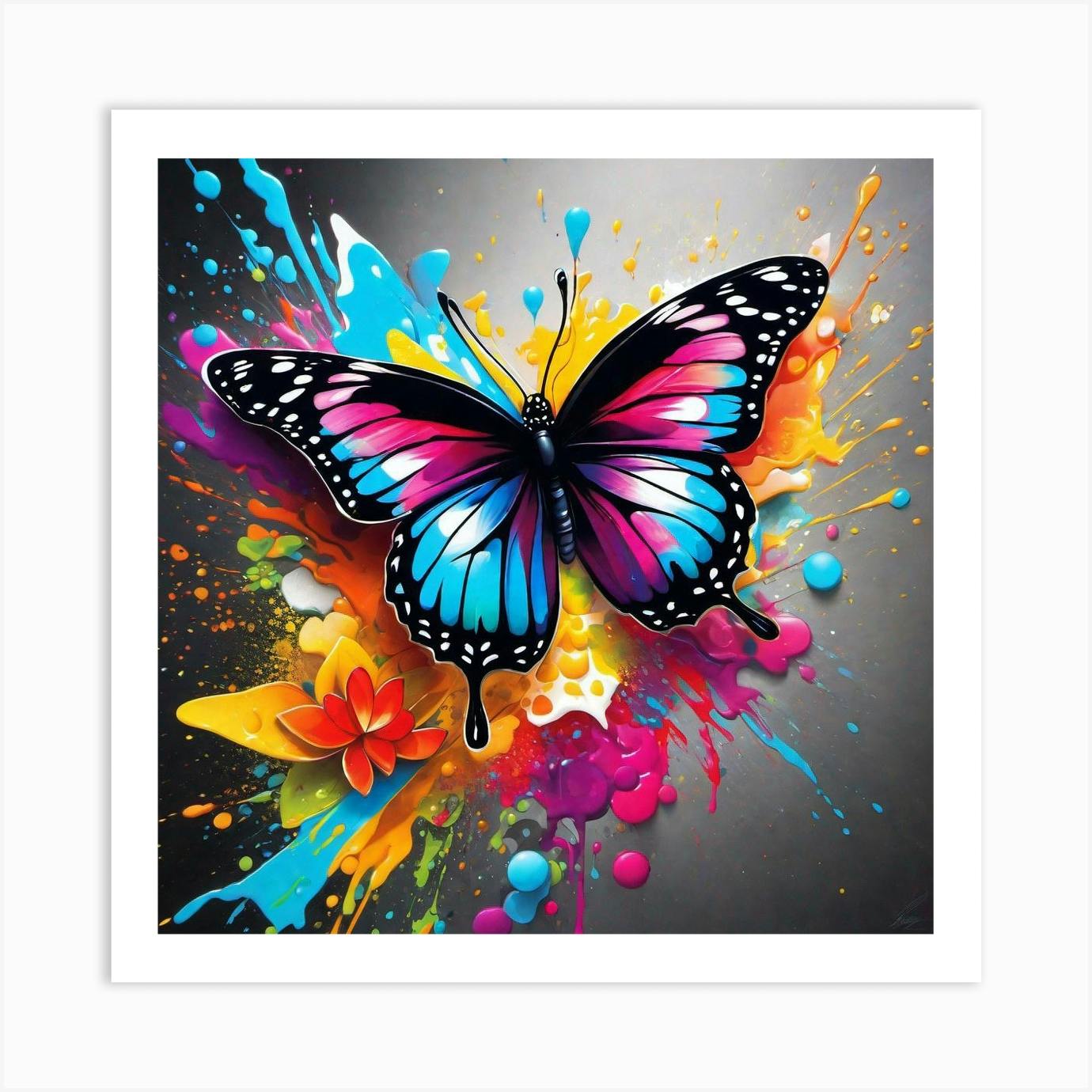 Illustration butterfly colorful, acrylic painting