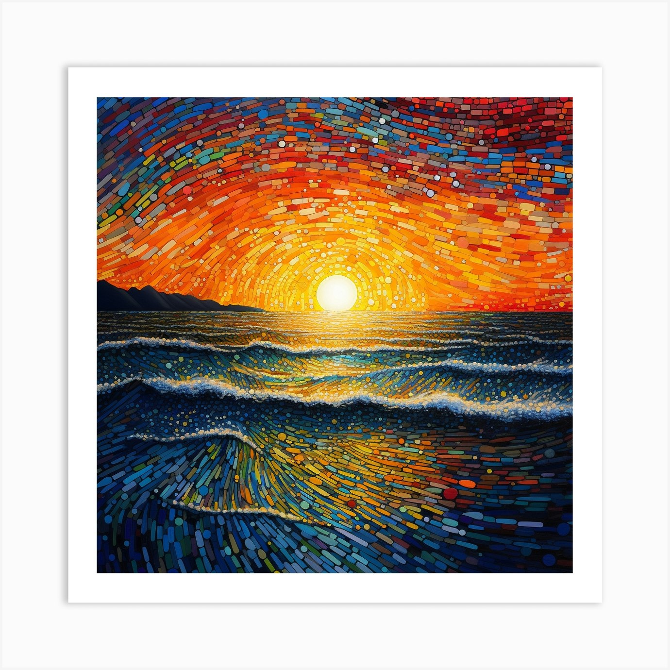 Sunset Over The Ocean 3 Art Print by Bella Luna - Fy