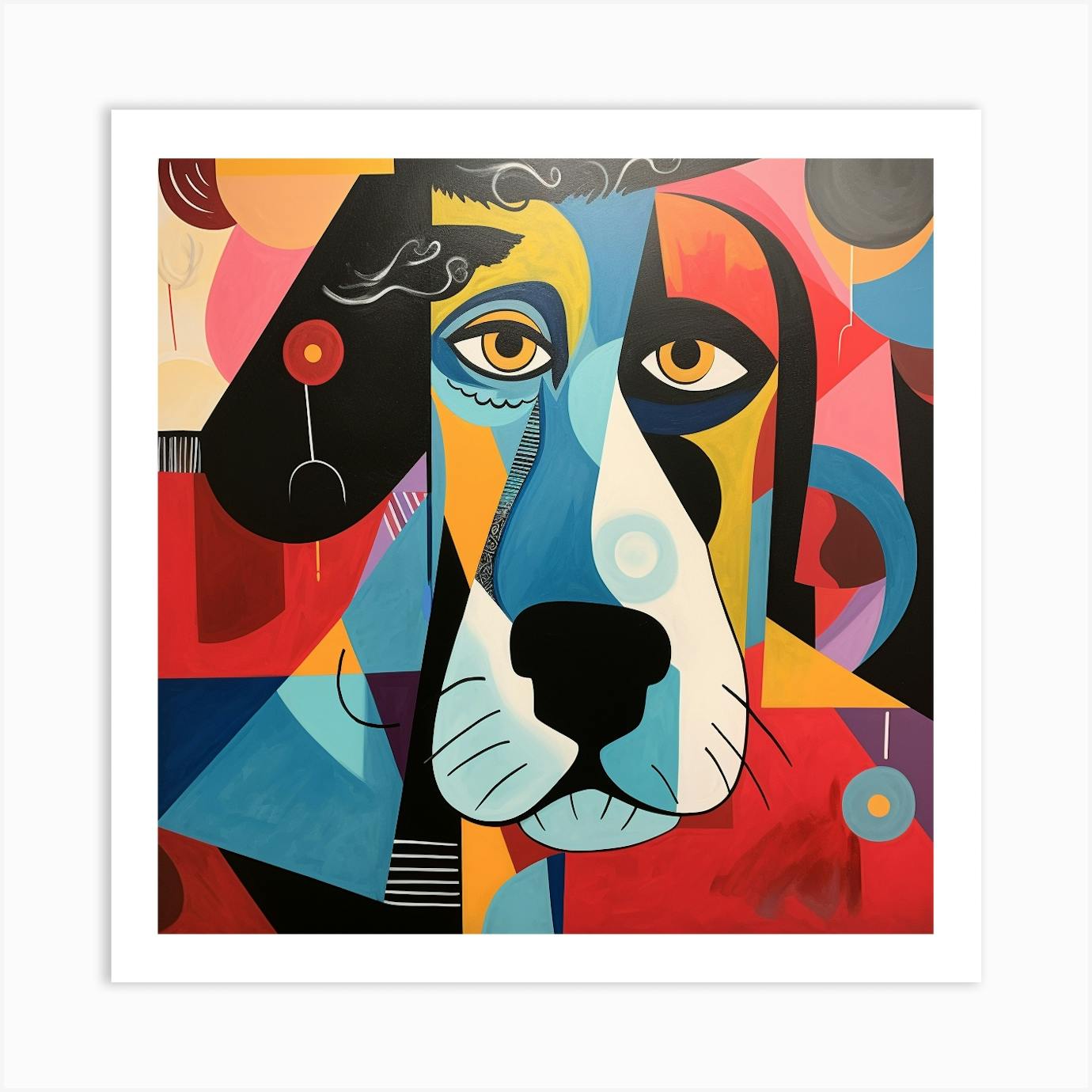 Abstract best sale dog painting