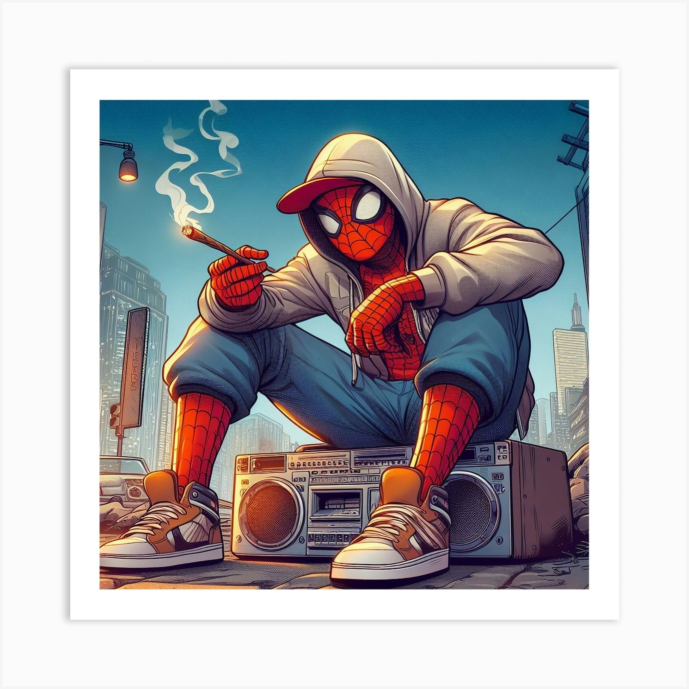 Spider Man Smoking Art Print By UrbanKreeationz   Fy