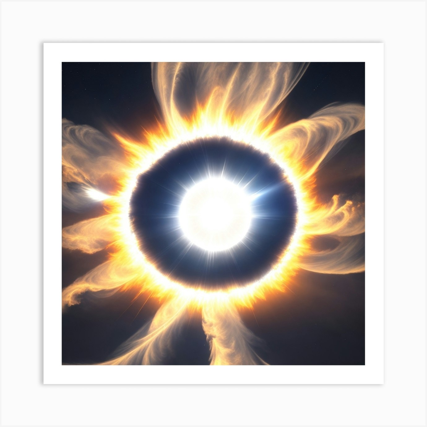 Solar Eclipse Art Print by D0VANIK ART - Fy