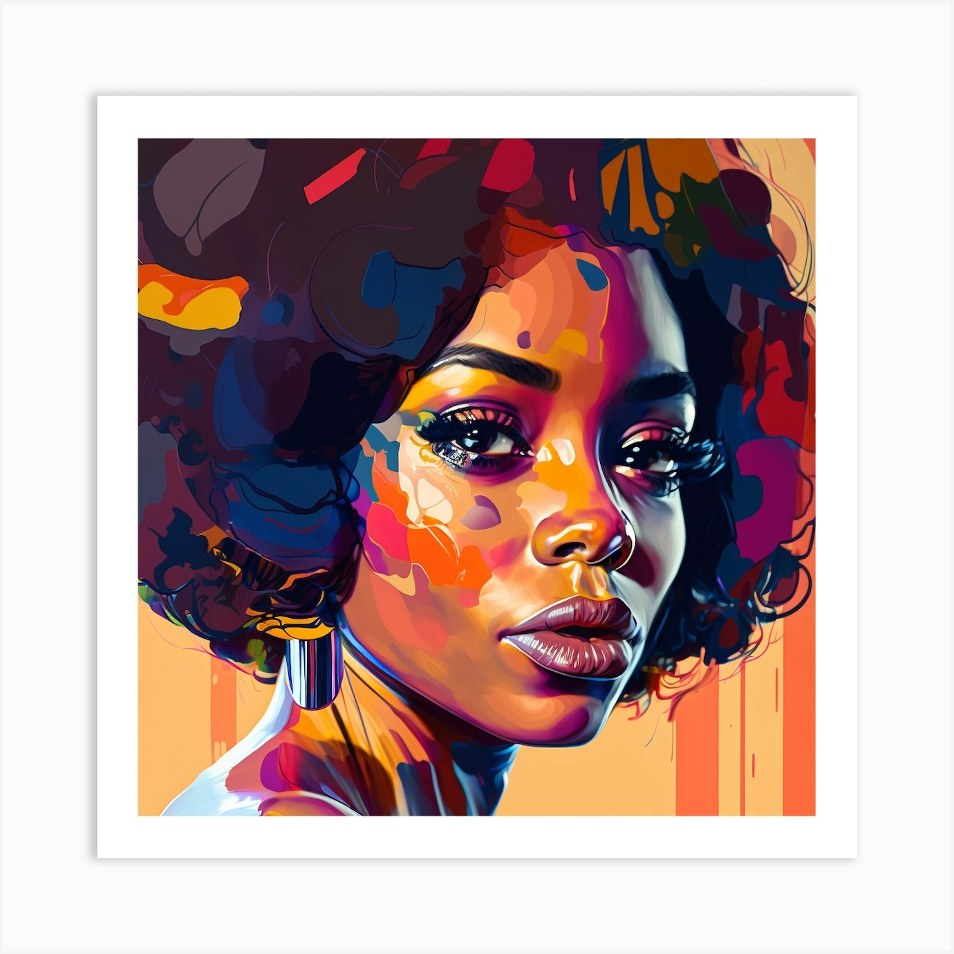 Abstract retro girl Art Print by The Marmalade Cat - Fy