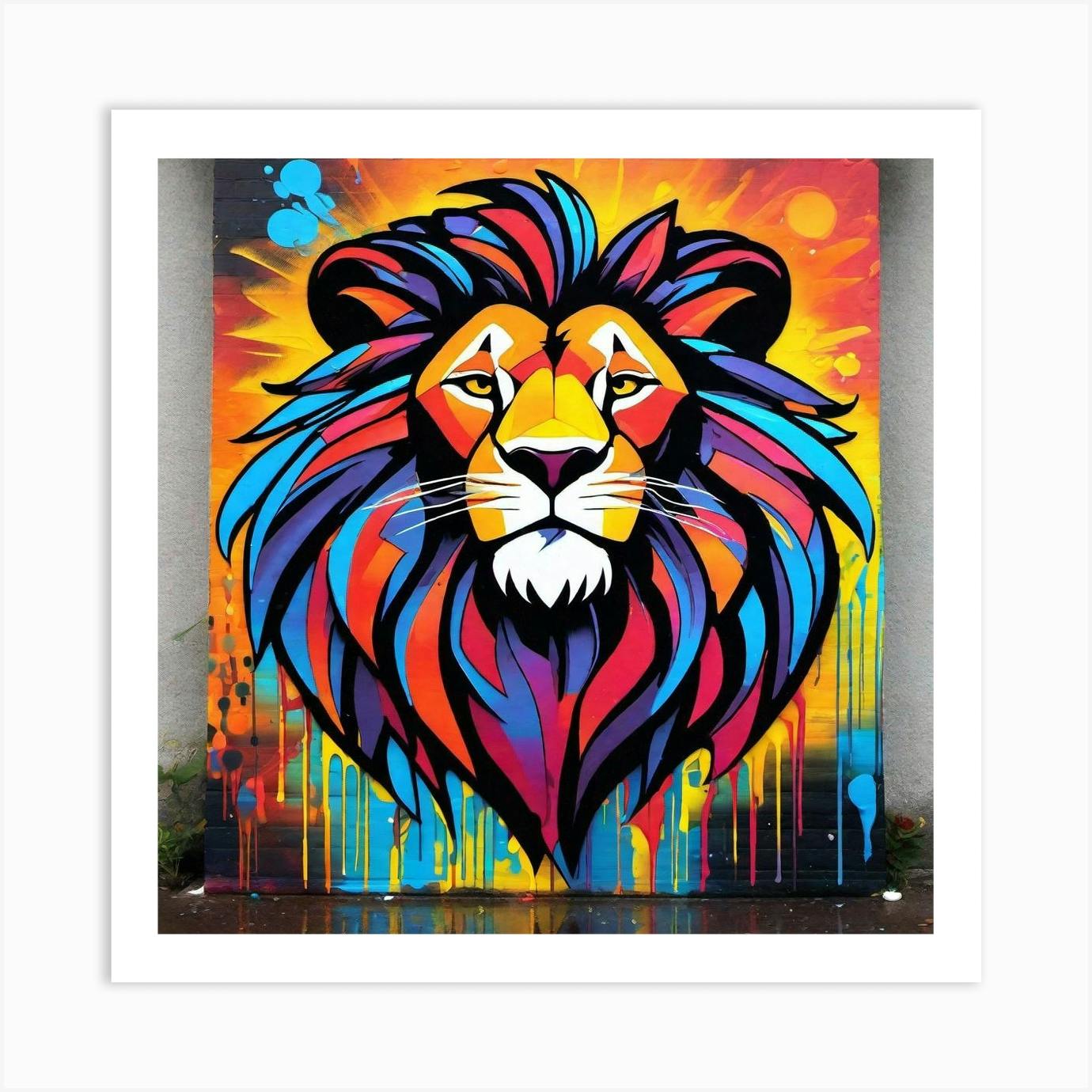 Original Lion Grafitti Art outlet