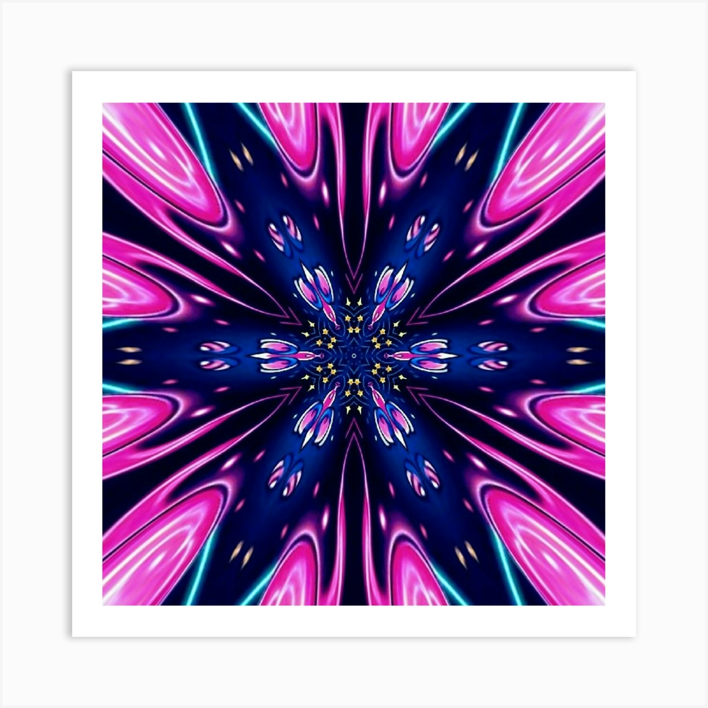 Abstract Psychedelic Flower 22 Art Print by designsOmine - Fy