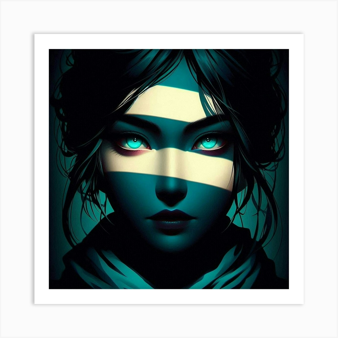 Blue Girl With Blue Eyes Art Print by ArtfulExplorer - Fy