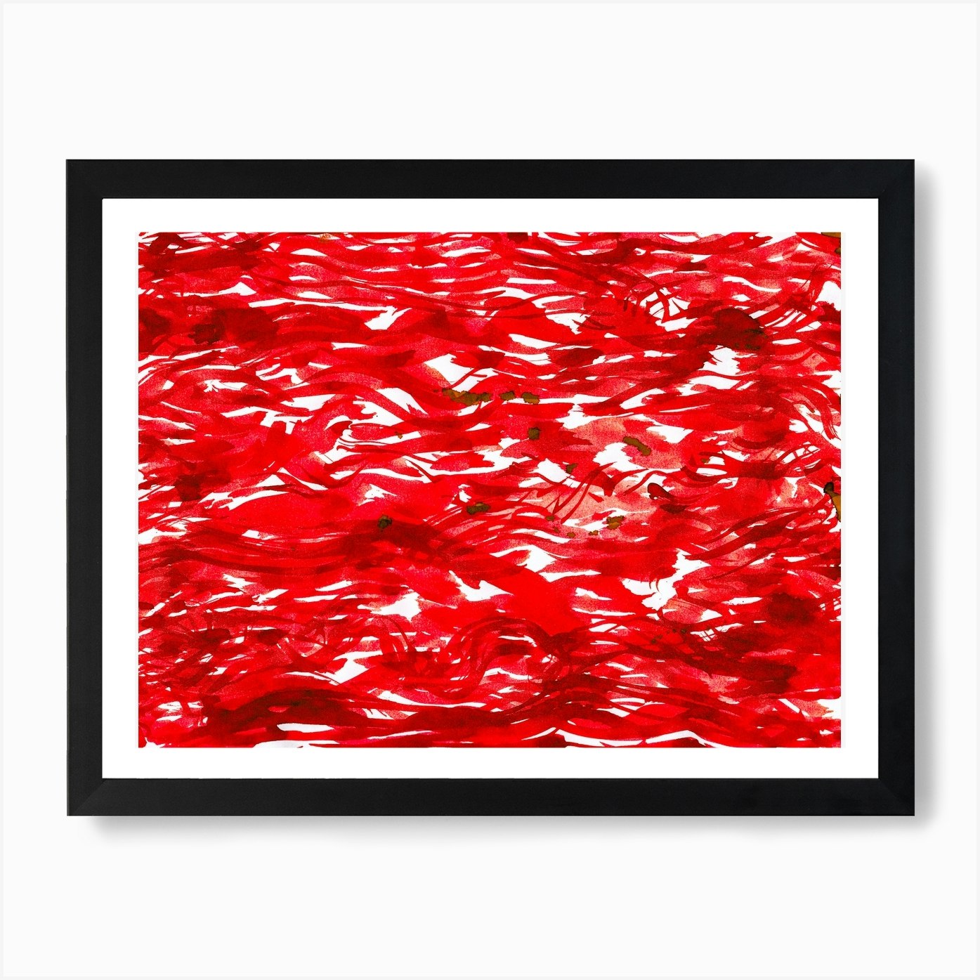 Red Swirls. Abstract artwork. Art Print by ARTSTEPS Fy