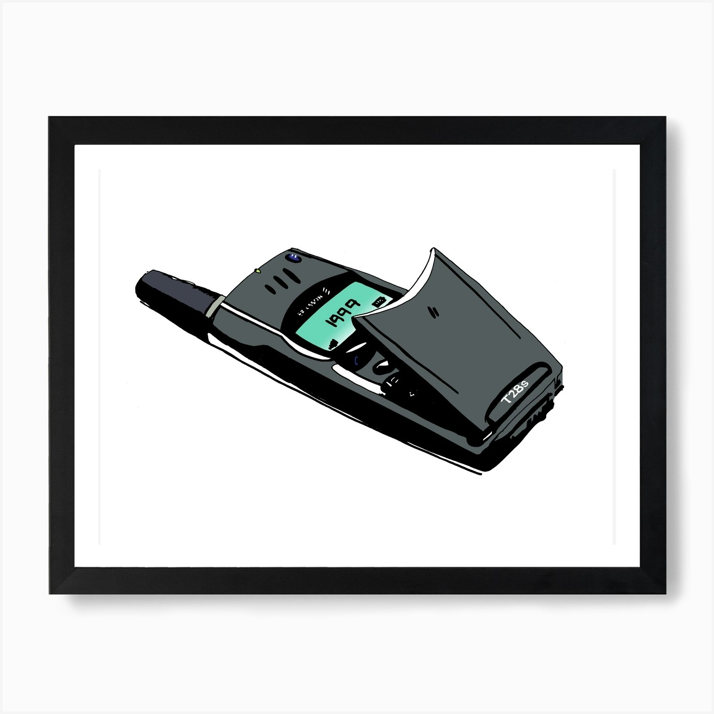 Retro 1999 Mobile Phone Art Print by Daniel Battams Fy