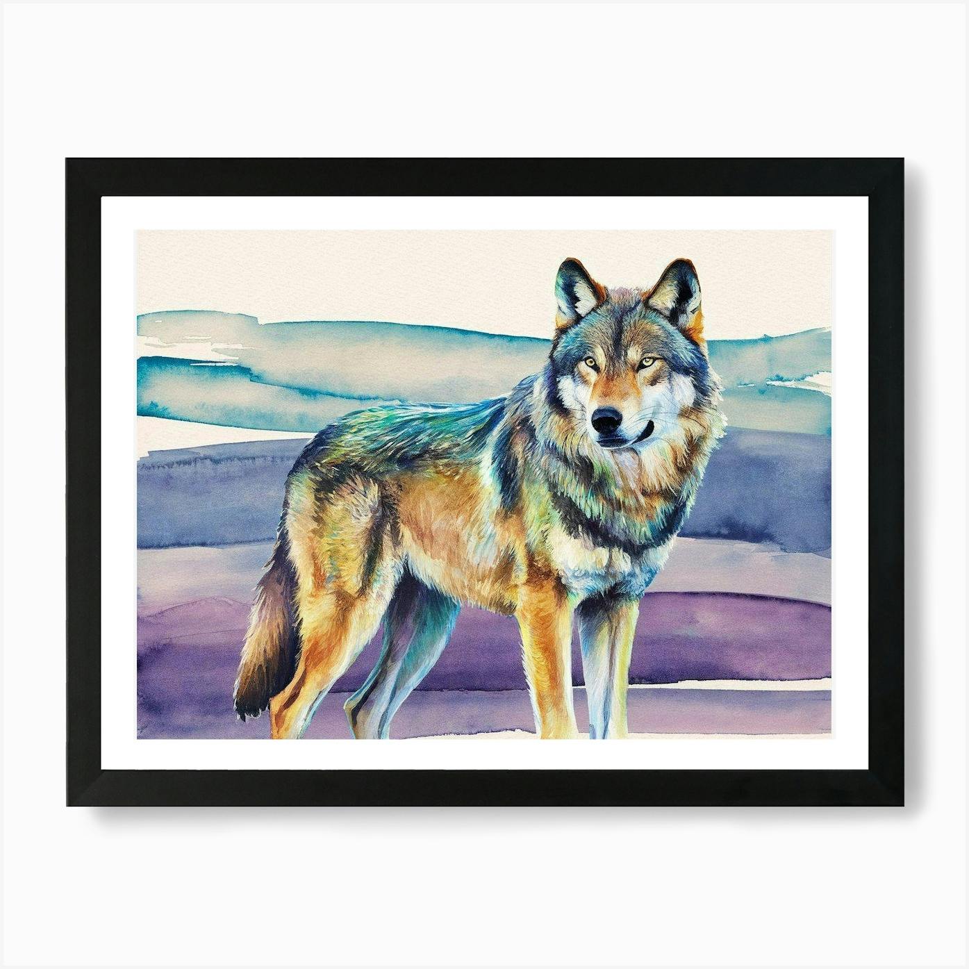 Set of 3 Fine Art Prints, Hand Signed by Artist. Watercolor Wildlife 2024 Art. Wolf Art Print, Flowers in Watercolor, Neutral Watercolor Art.