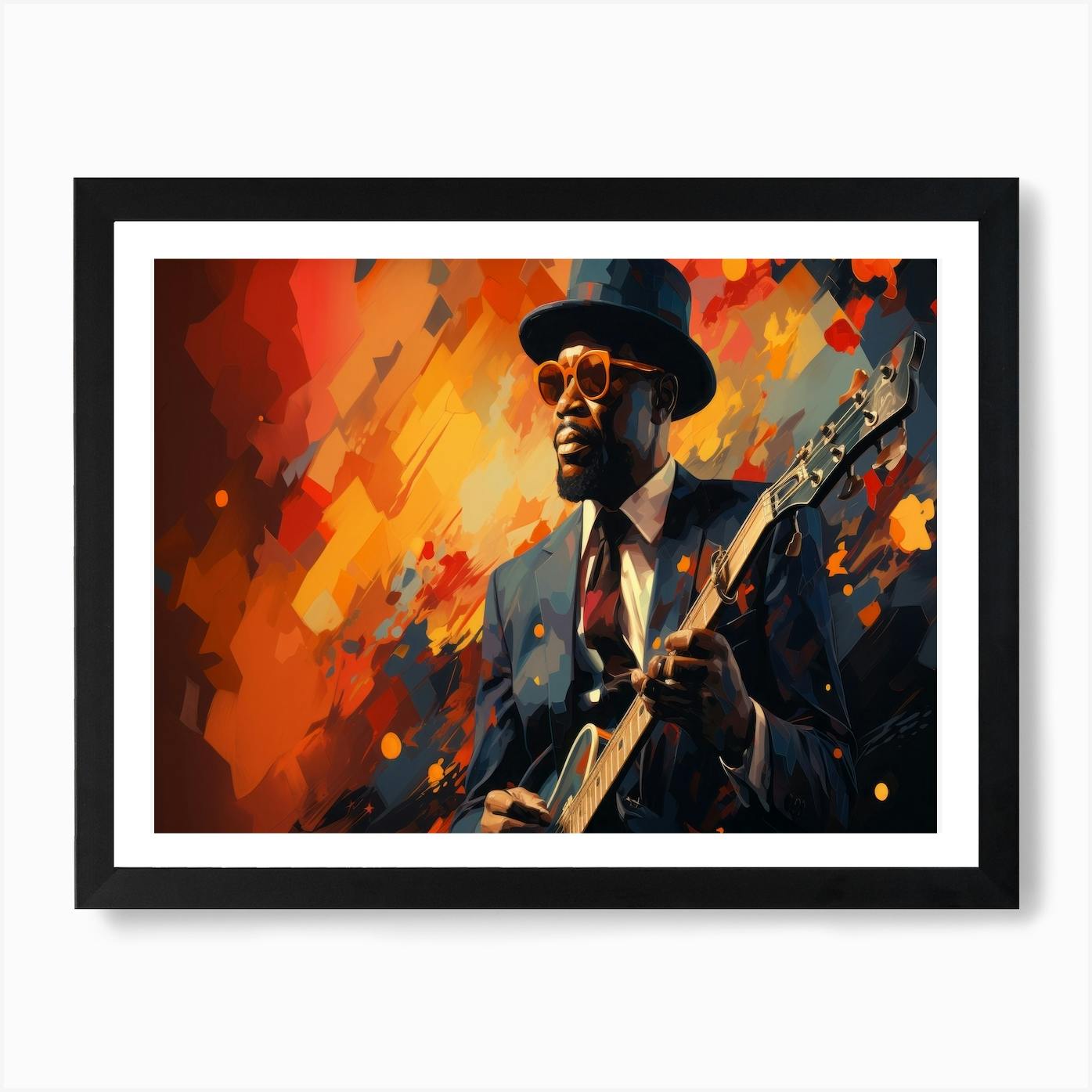 Jazz Guitarist Art Print by ArtCanvasQuest - Fy