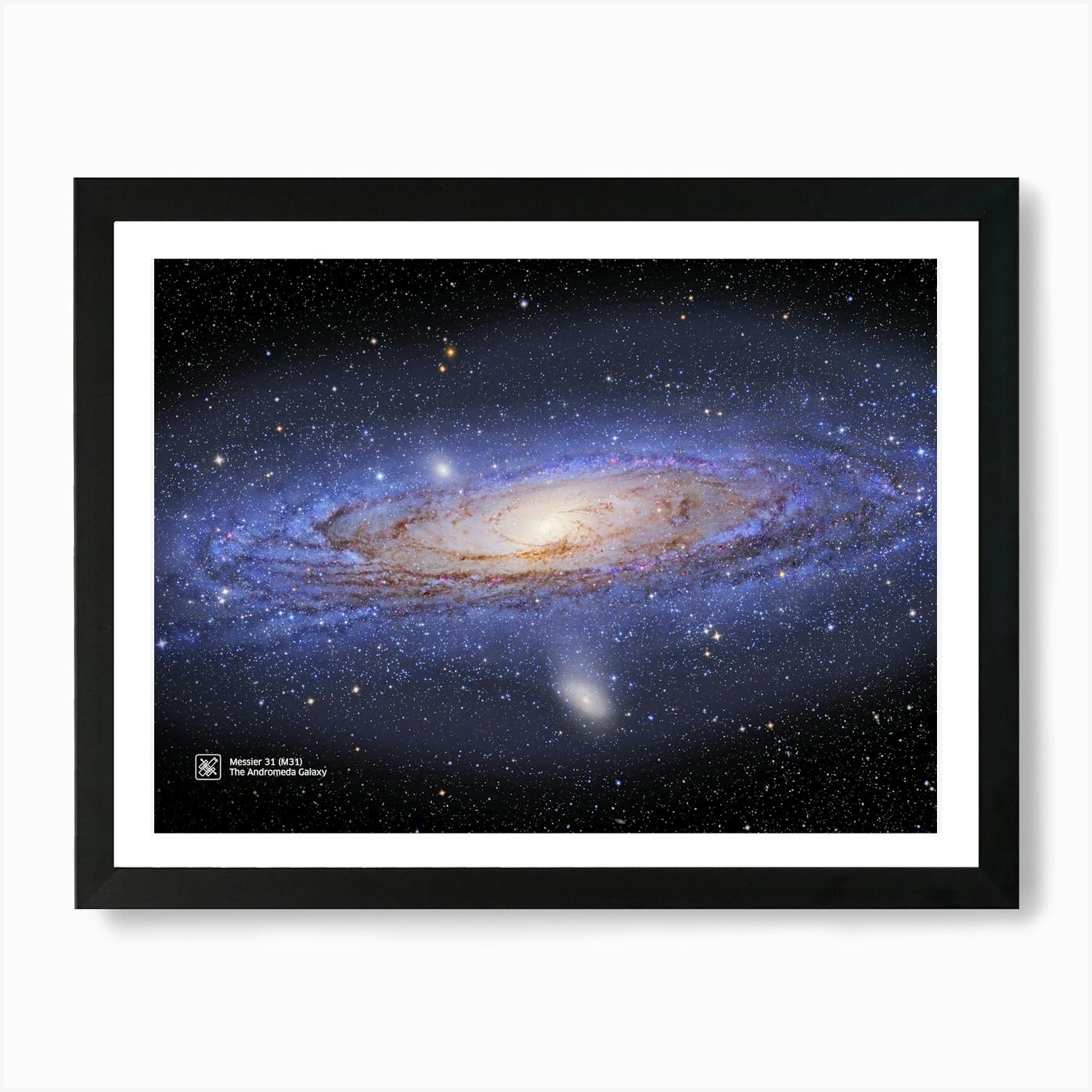 ARTCANVAS Andromeda Spiral Galaxy popular In Blue Square Hubble Telescope Canvas Art Print