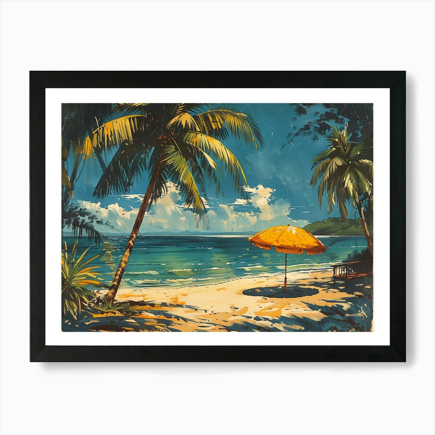 Okinawa Japan 3 Retro Illustration Art Print by Japan