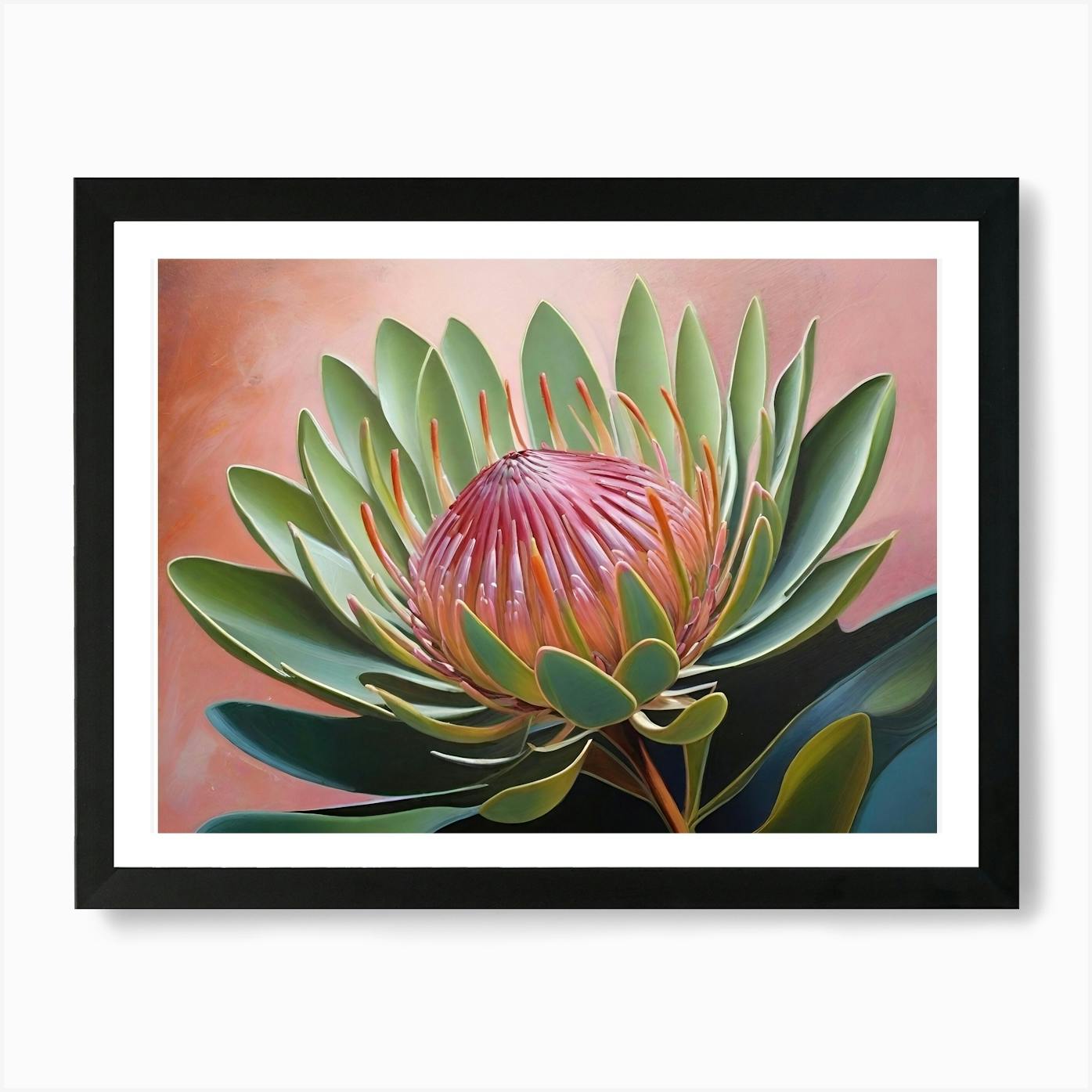 Vintage Colorful Proteas Art Print by AngelsArt Trendy Art