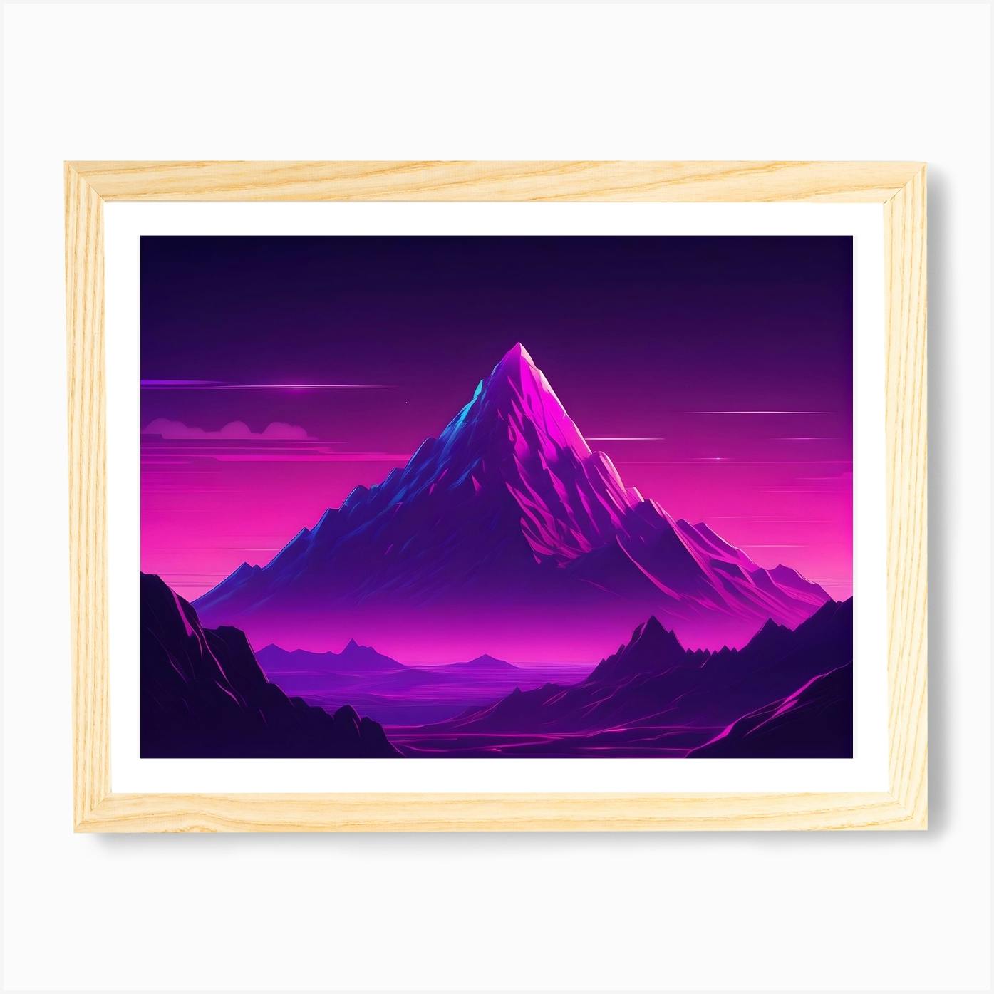 Purple 2024 Mountain abstract landscape painting Canvas print