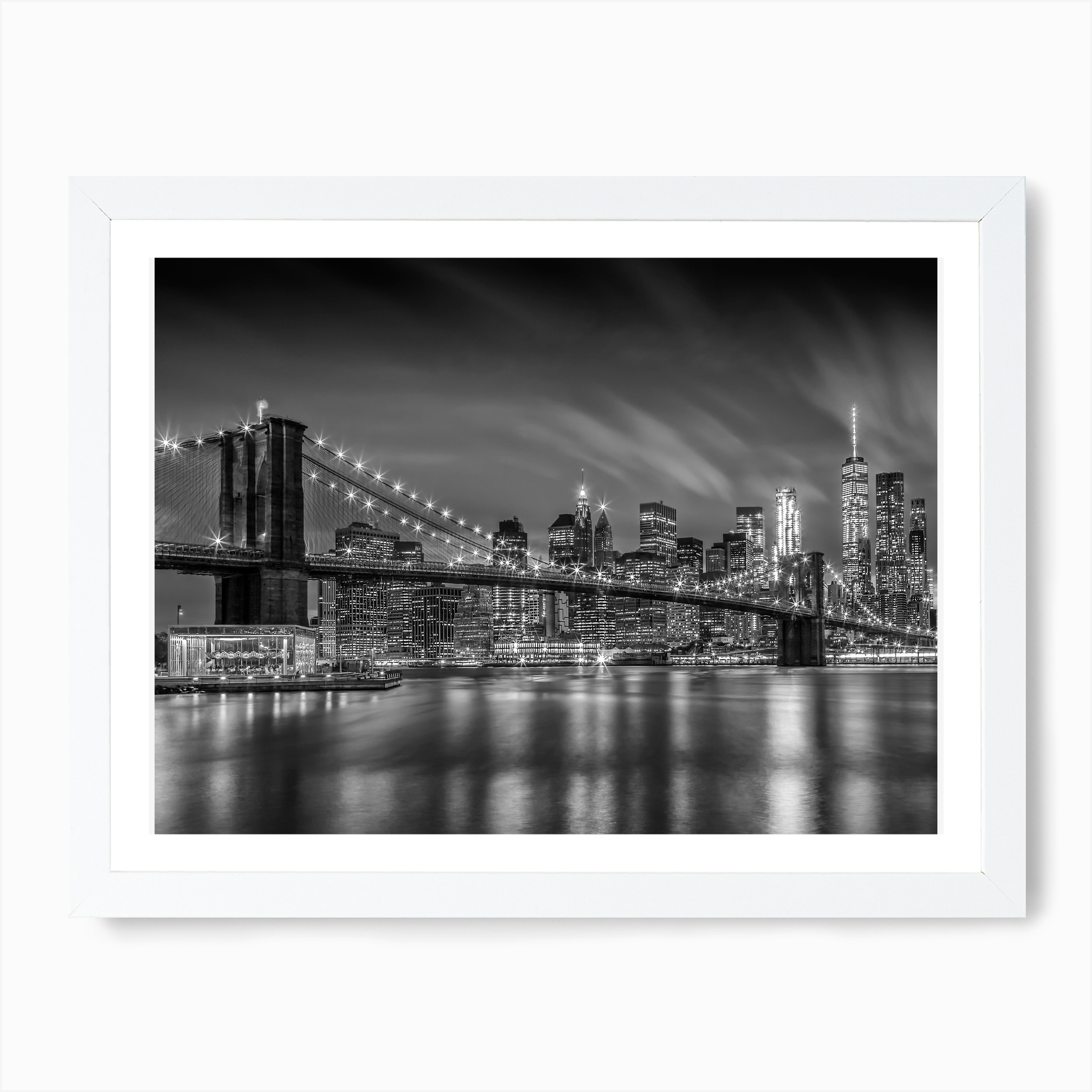 Brooklyn Bridge Nightly Impressions Art Print by Melanie Viola Fy