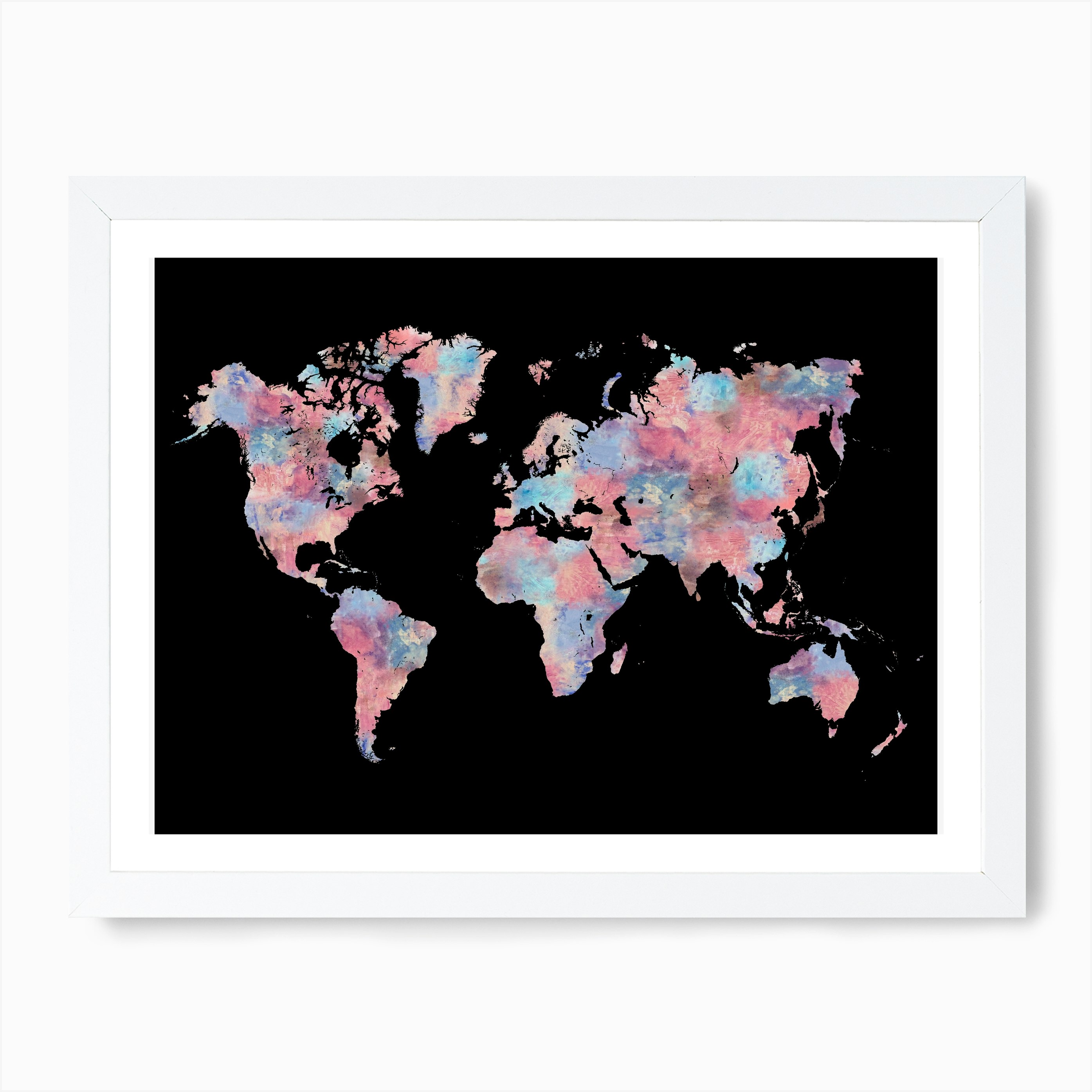 wanderlust world map art print free shipping fy