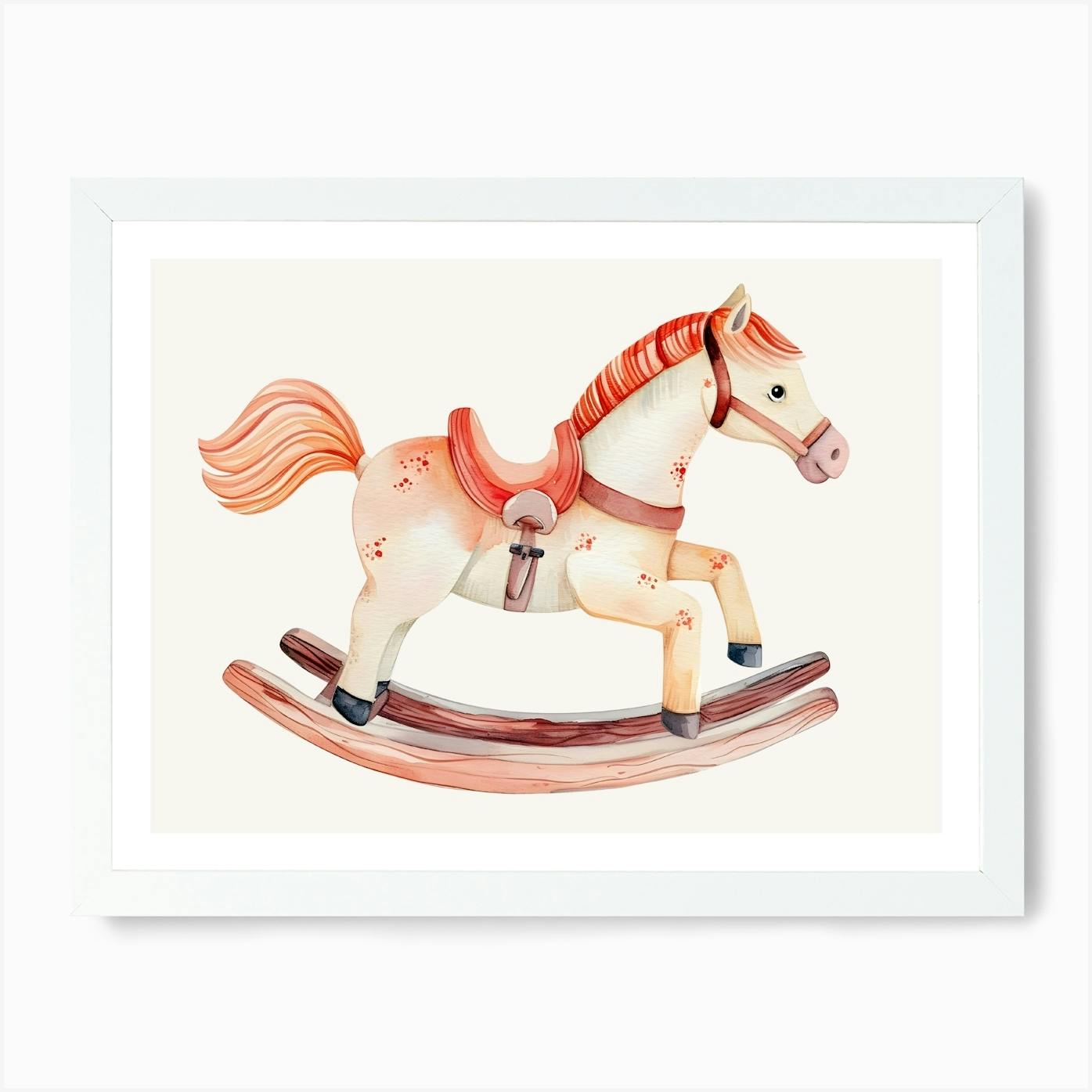 Rocking Horse Kids and Nursery Art Print by ArtMart Fy