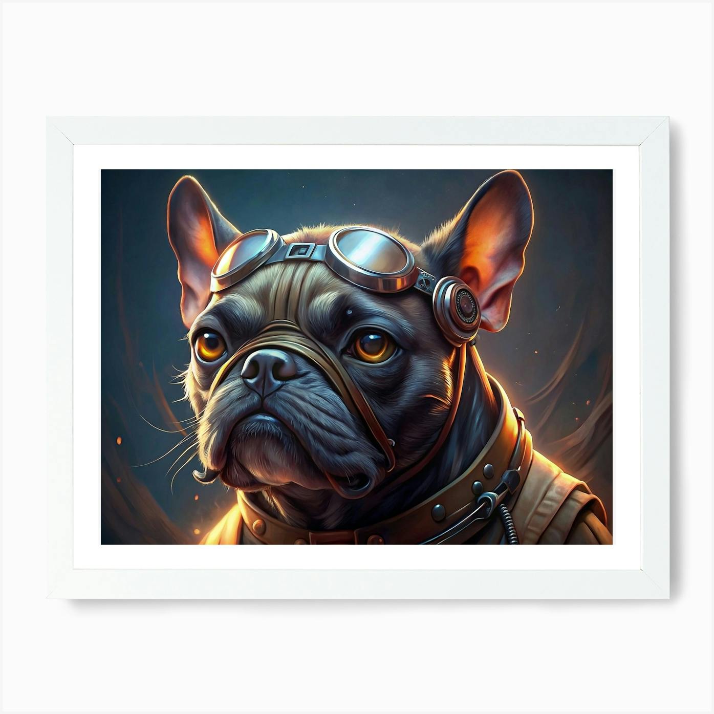 Cool French Bulldog With Goggles Art Print