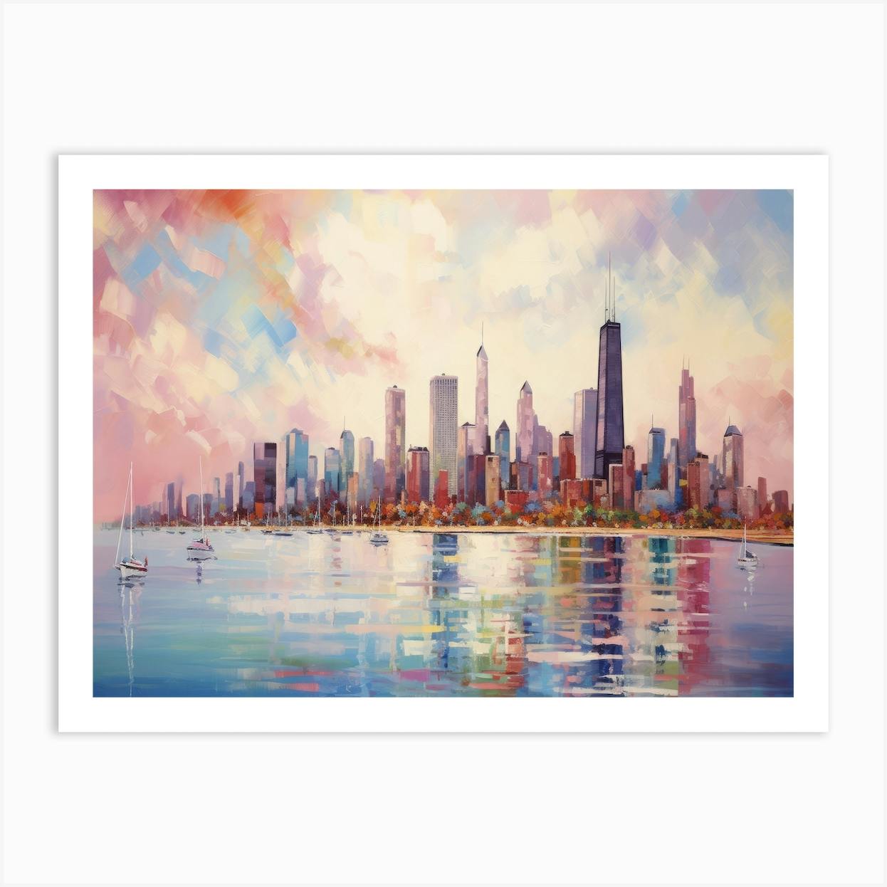 ARTCANVAS Chicago Lake Shore Skyline Square Canvas Art hotsell Print