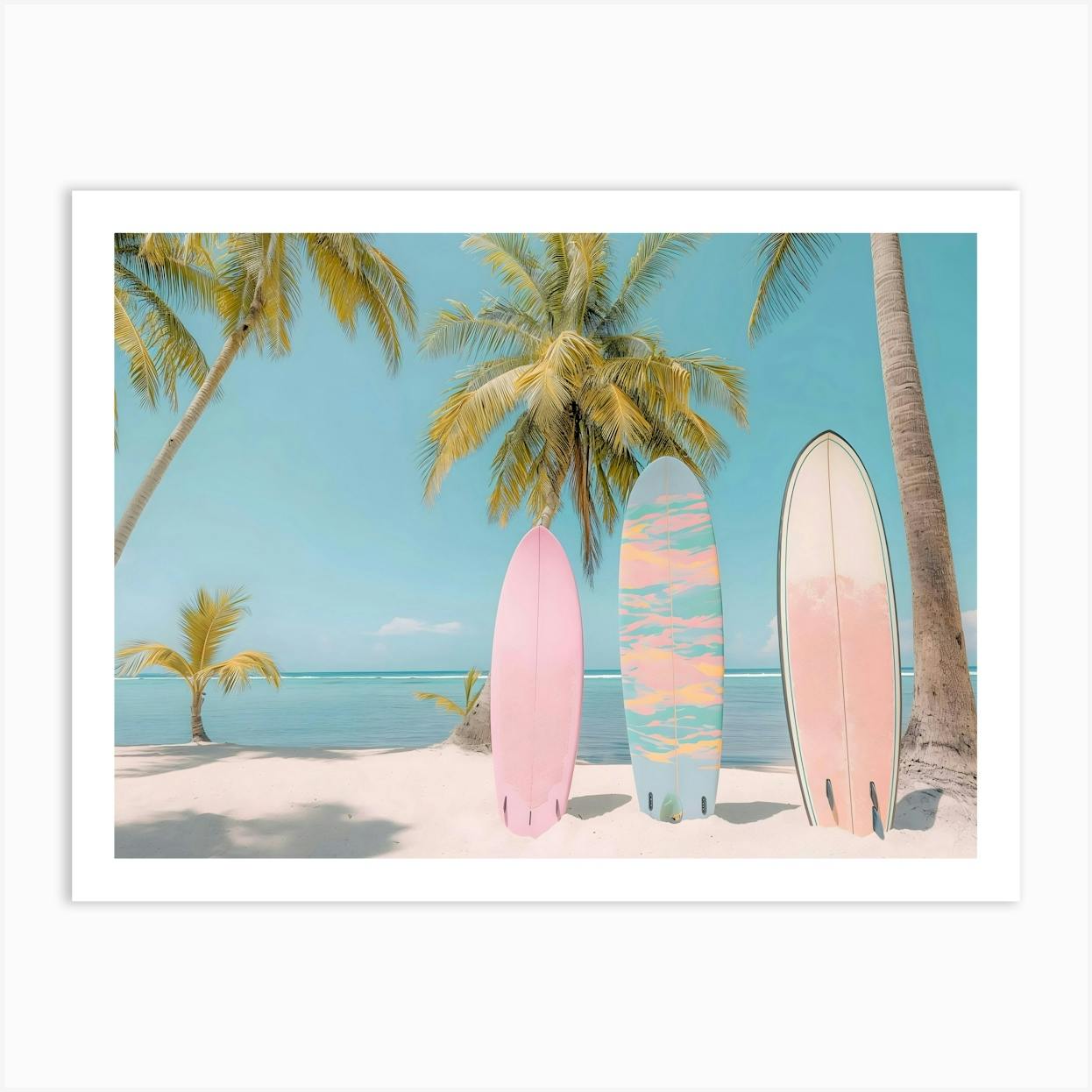 Surfboard on the Beach Canvas