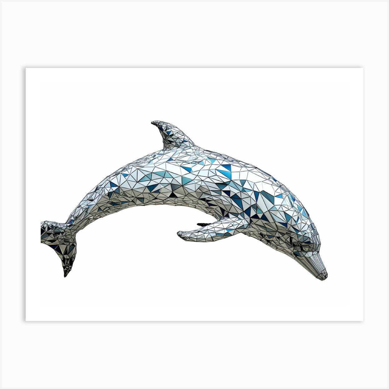 Mosaic Dolphin Art Print by Mark van Brenk Fy