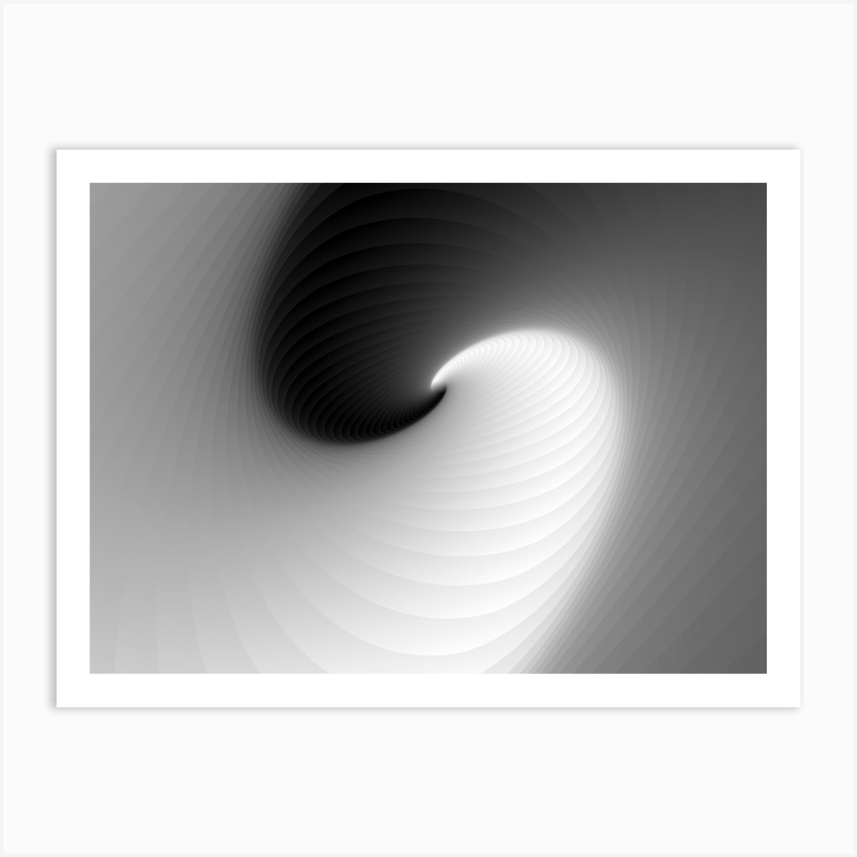 Abstract White & Black Background Art Print by Rizwana Khan Fy