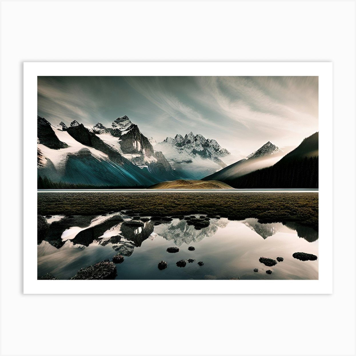 Mountain - Reflection Art Print by Noctarius - Fy