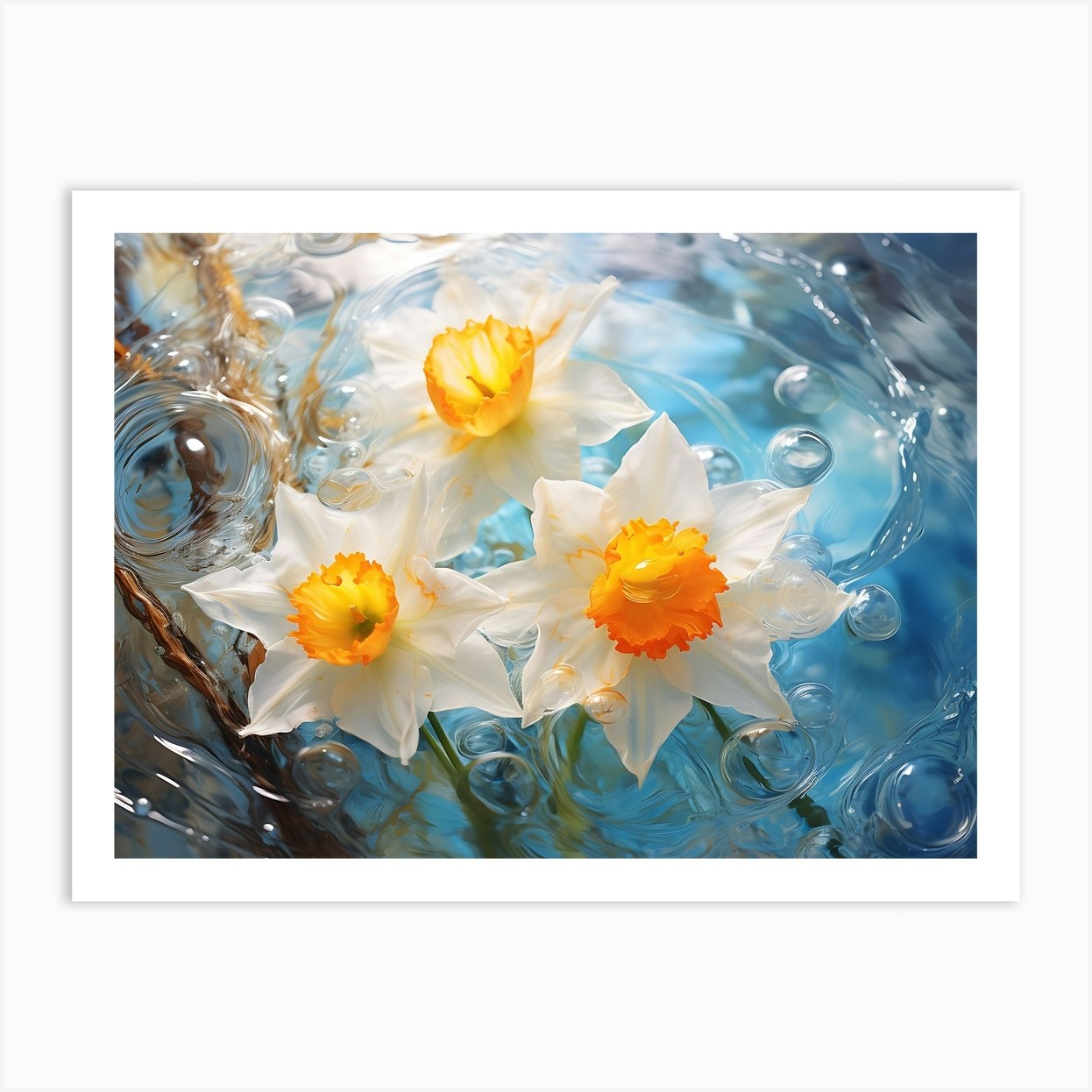 Daffodils In Water 2 Art Print by gimitotori Fy