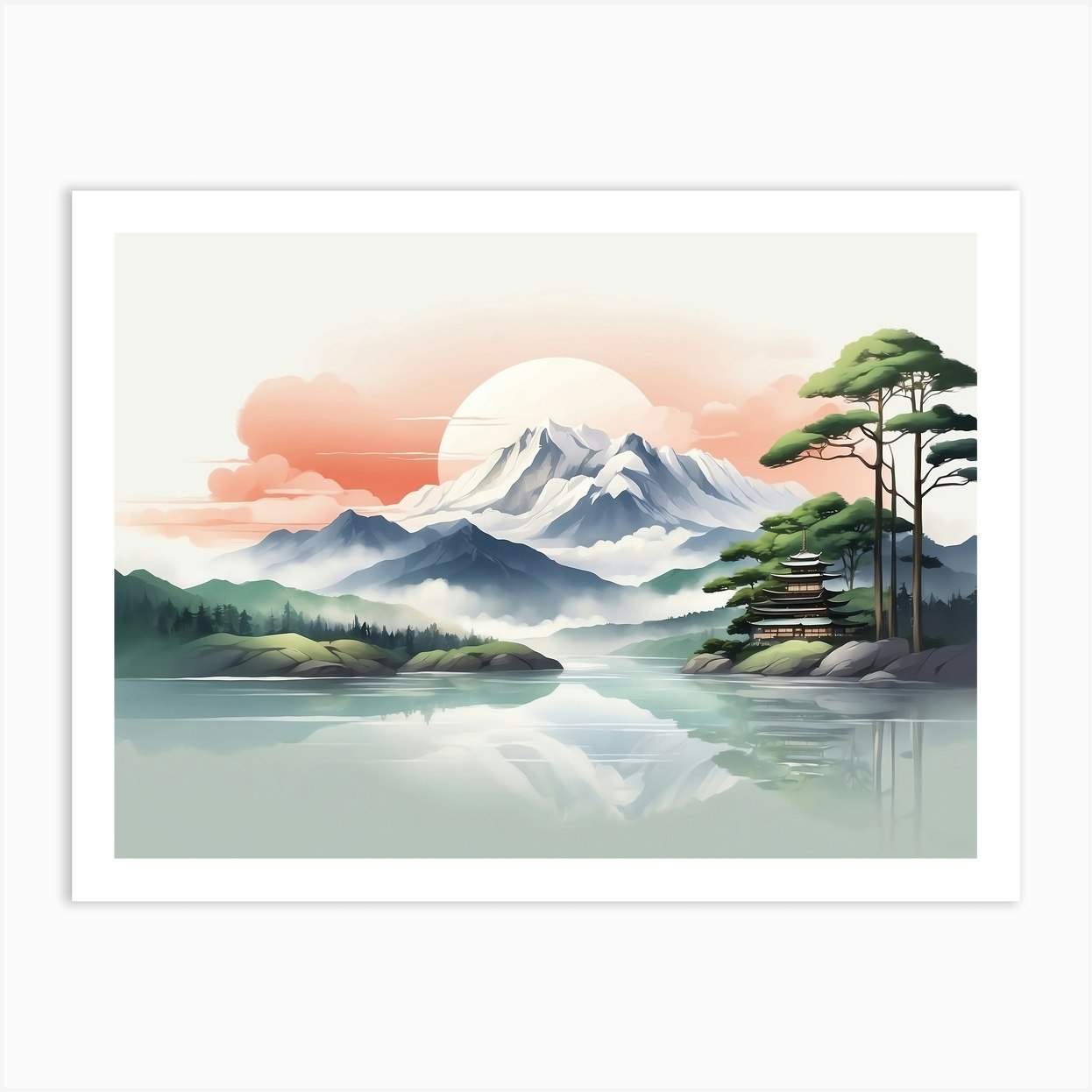 Mount Yoshino Japan Art Print By Oneloveoneart - Fy