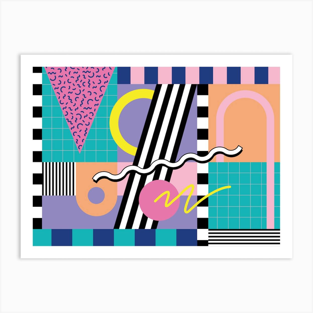 Memphis Pattern 90s Retro Vaporwave 80s Vintage Artwork Art