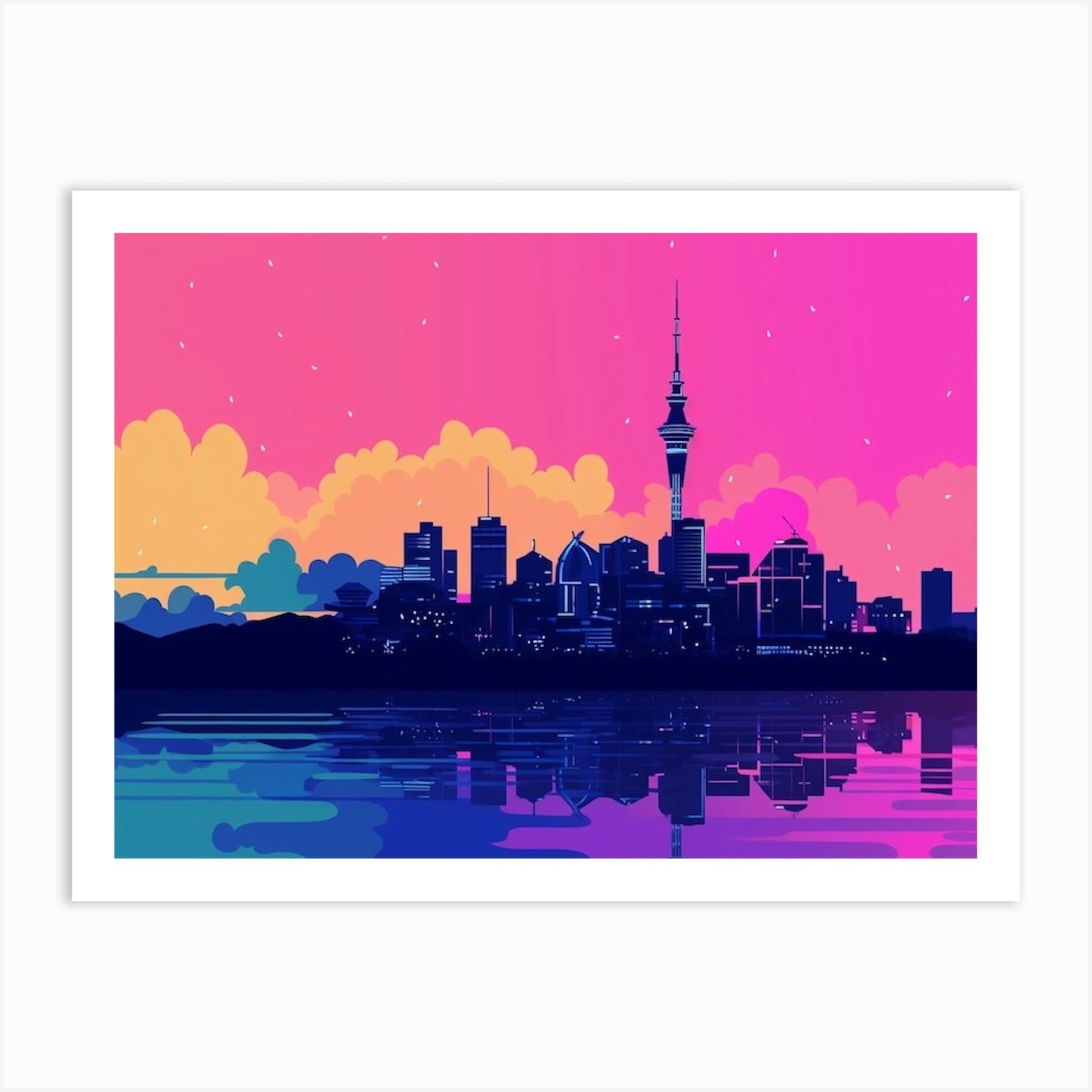 Auckland Skyline Art Print by The Art of Adventure Fy