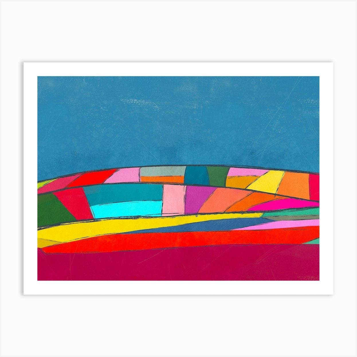 UK landscape Colourful Abstract Painting Modern Art Office Wall Art
