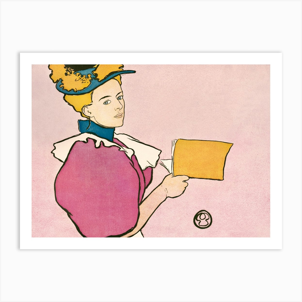 Woman Holding Book 1896 Edward Penfield Art Print By Fy Classic Art Prints And Posters Fy