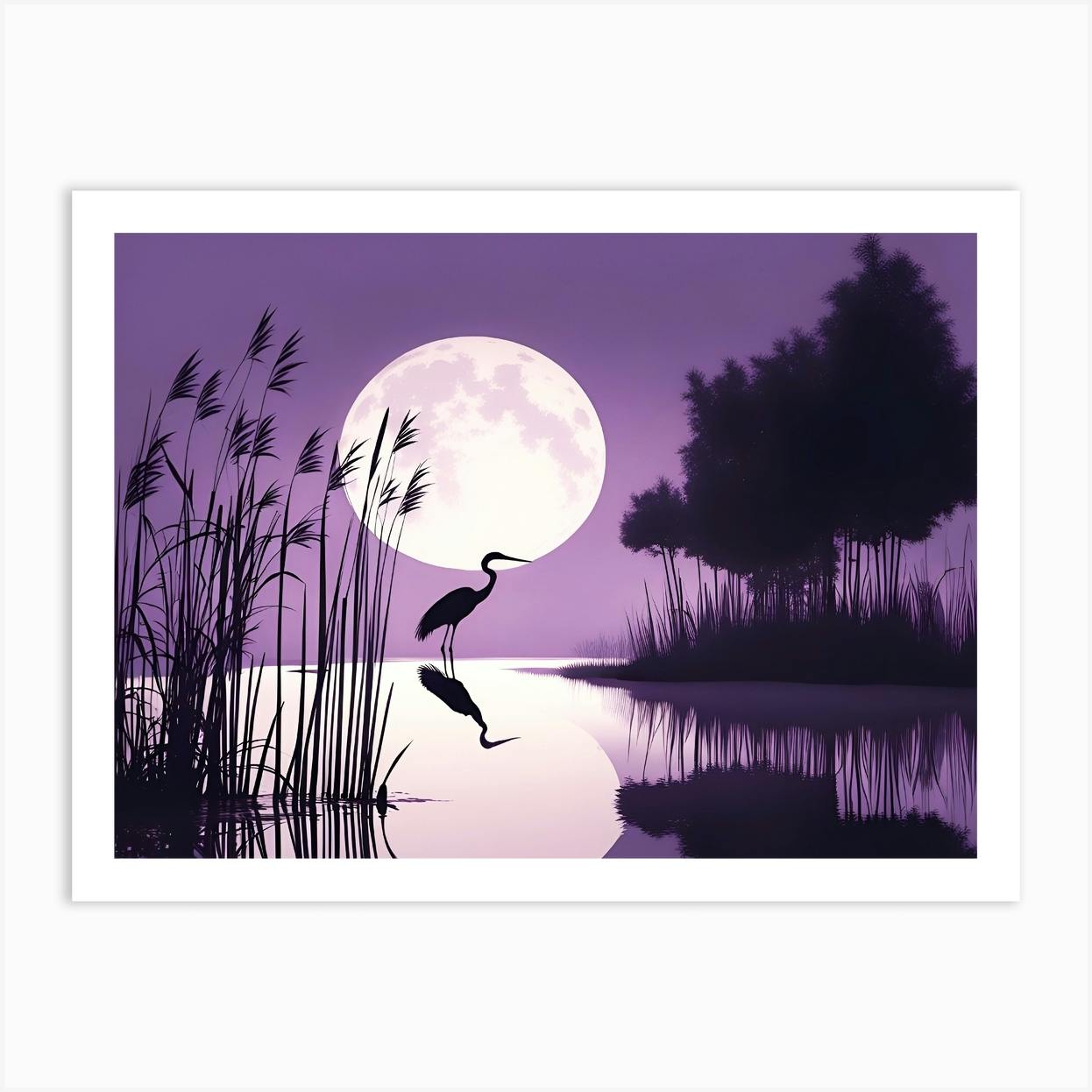 Heron hotsell Fine Art Print: Moonlight on the Water