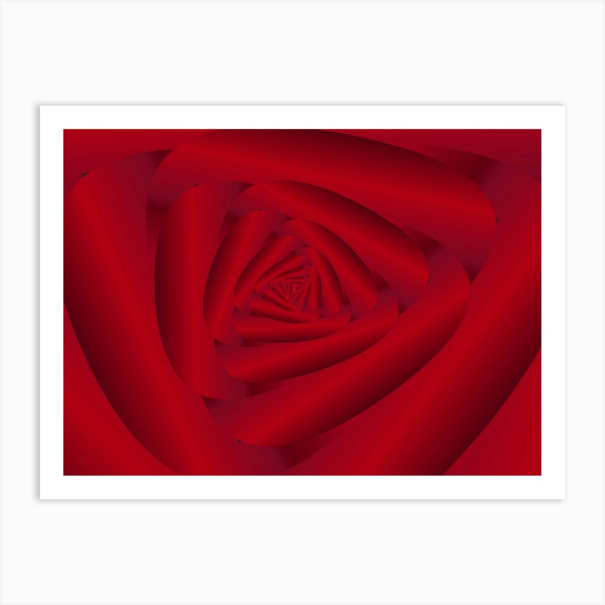 Rose Flower Swirl Pattern Art Print by Rizwana Khan - Fy