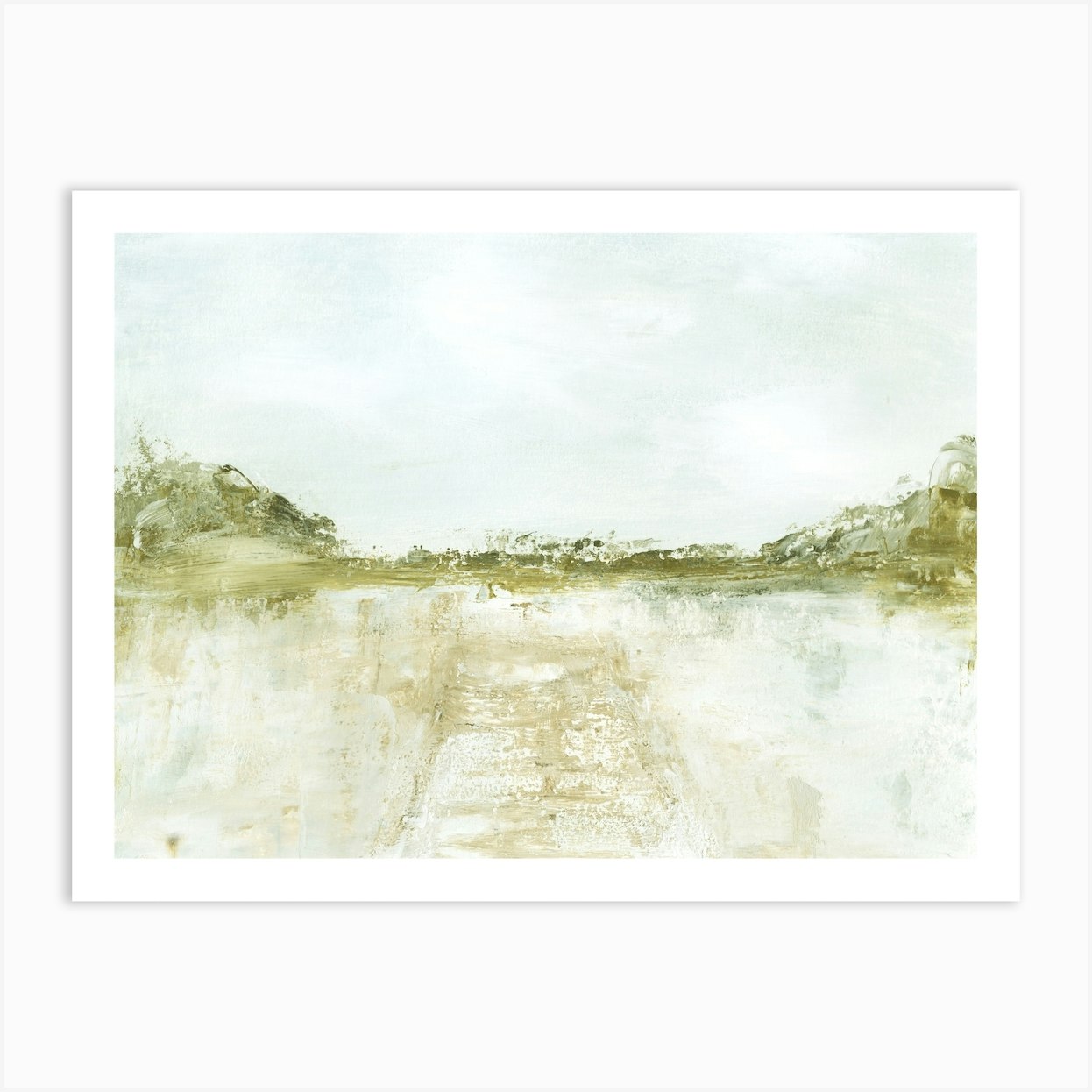 Lake Dock Abstract Lake Landscape Painting Art Print by NLS Design Fy