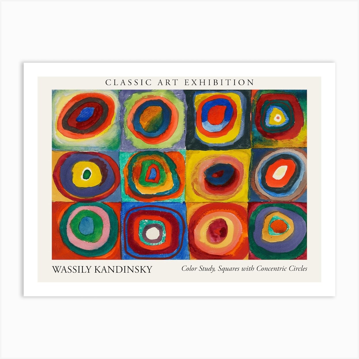 Color Study, Squares With Concentric Circles, Wassily Kandinsky Poster ...